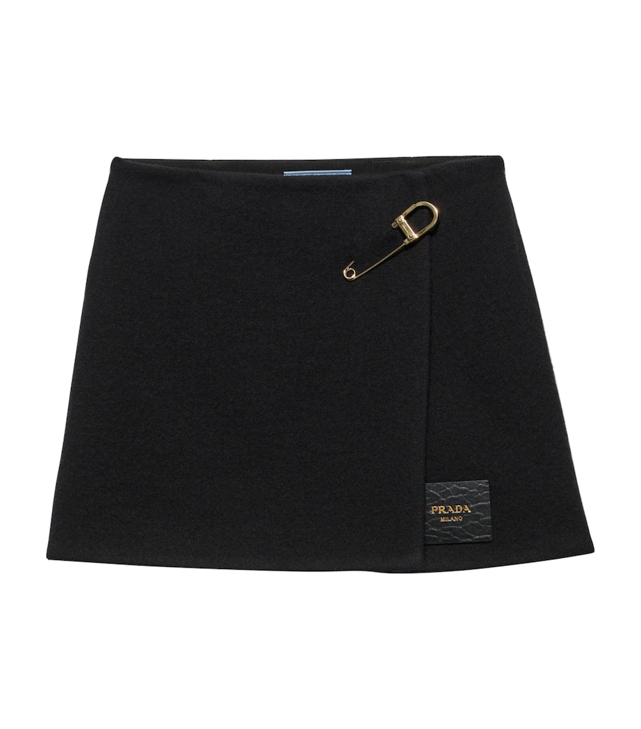 Wool-Blend Satefy Pin Mini Skirt F0002 Image 1