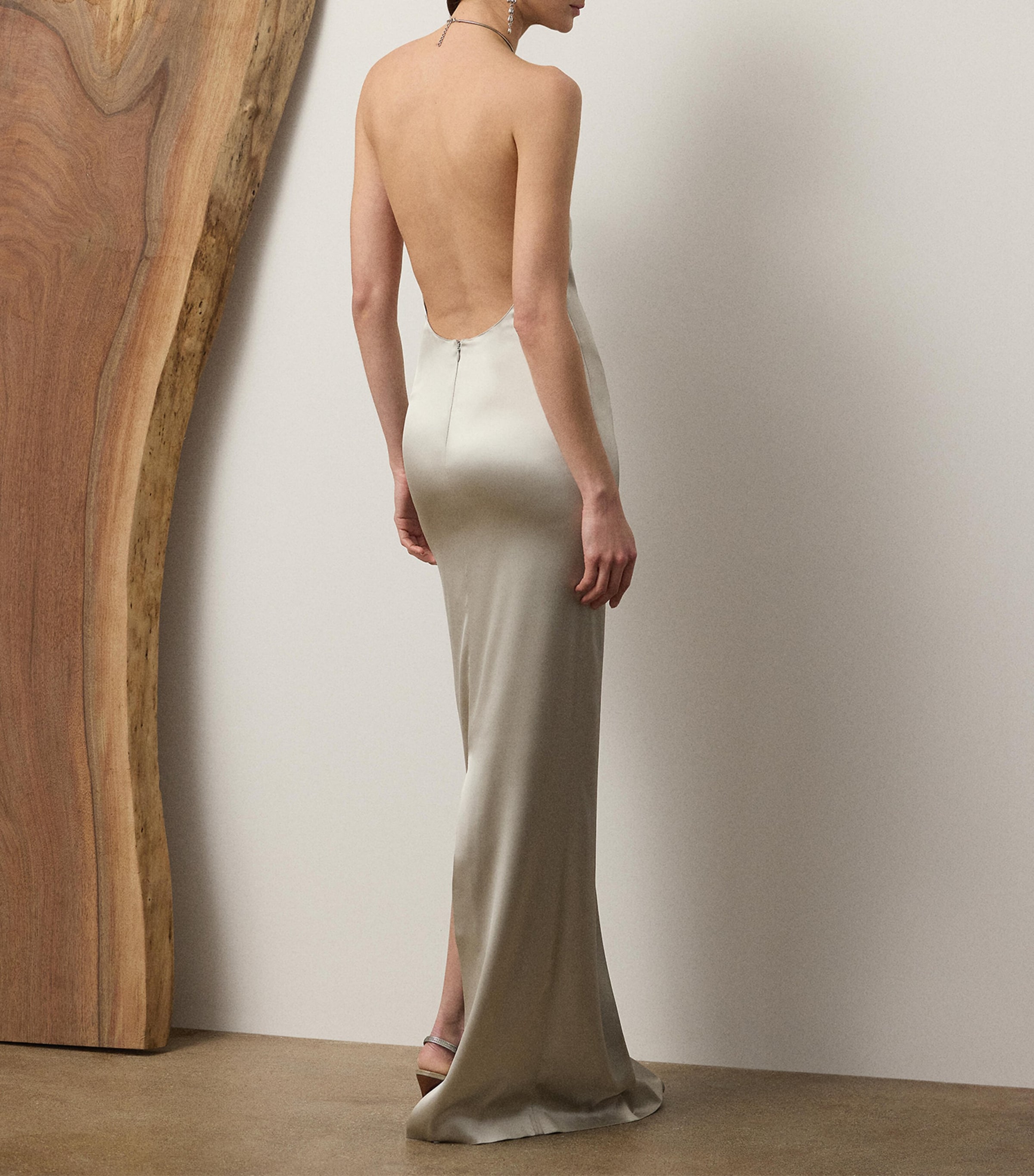 Stretch-Satin Corra Maxi Dress MIST Image 3