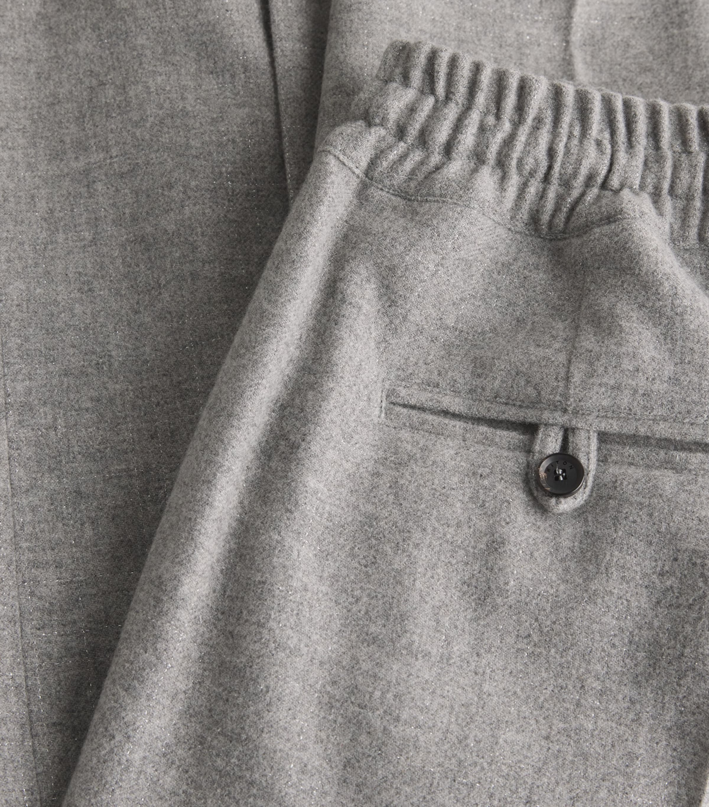 Kiton Womens Virgin Wool-Cashmere Shimmer Trousers Grey Image 5