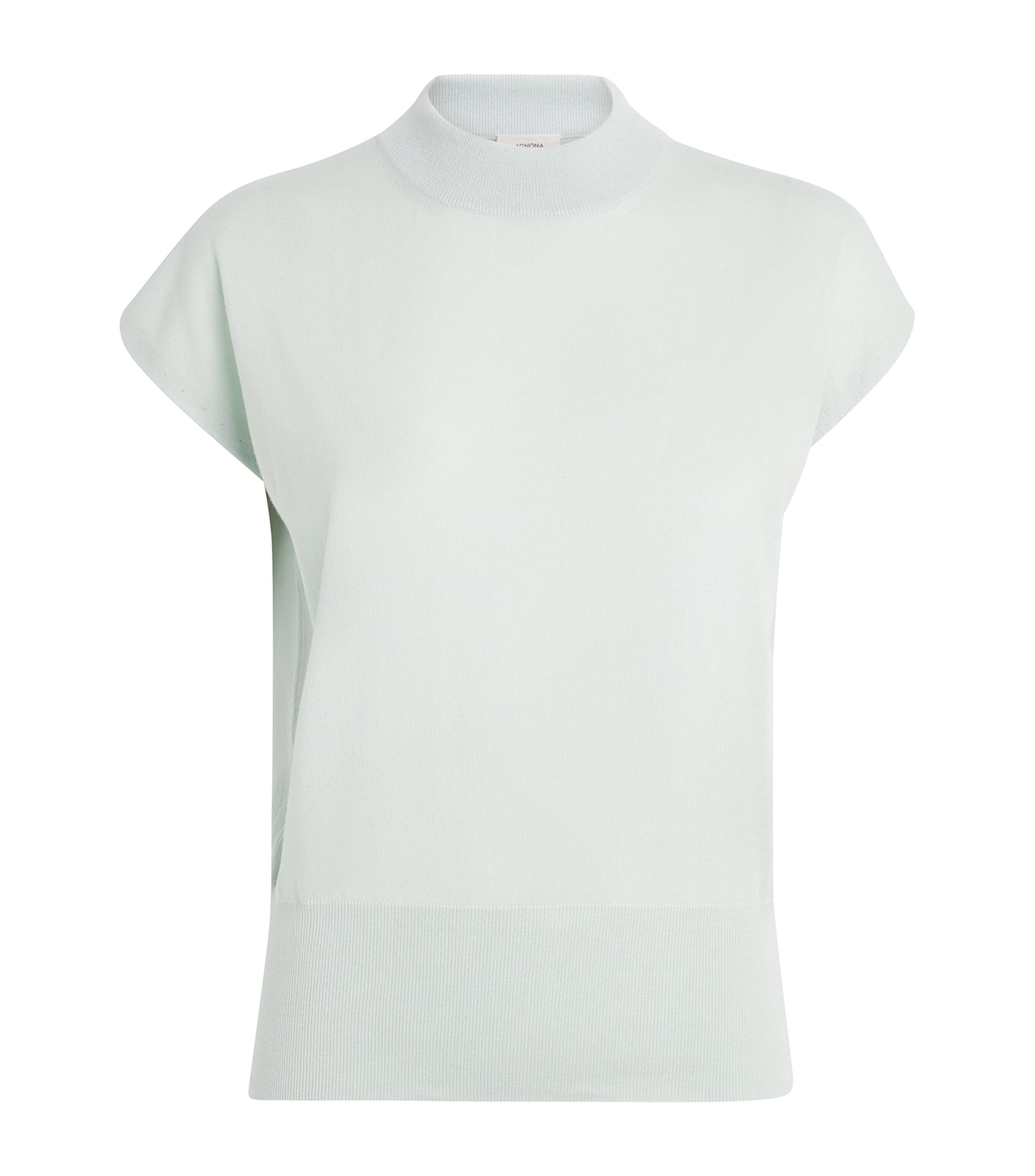 Agnona Womens Cashmere Short-Sleeve Sweater Light Green Image 1