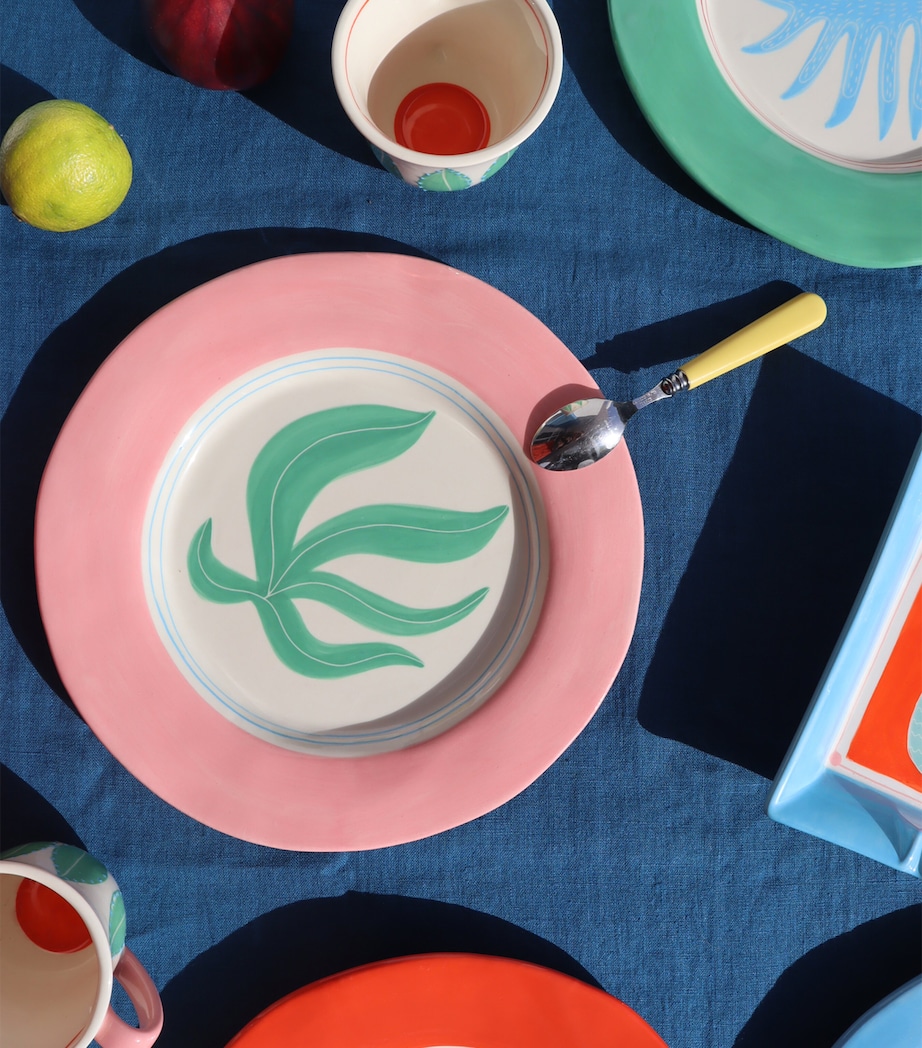 Seaweed Dinner Plate (26cm) GREEN AND PINK Image 2