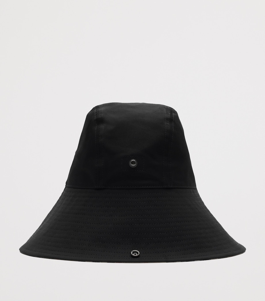 Burberry Cotton Gabardine Check Brim Hat Black Image 3