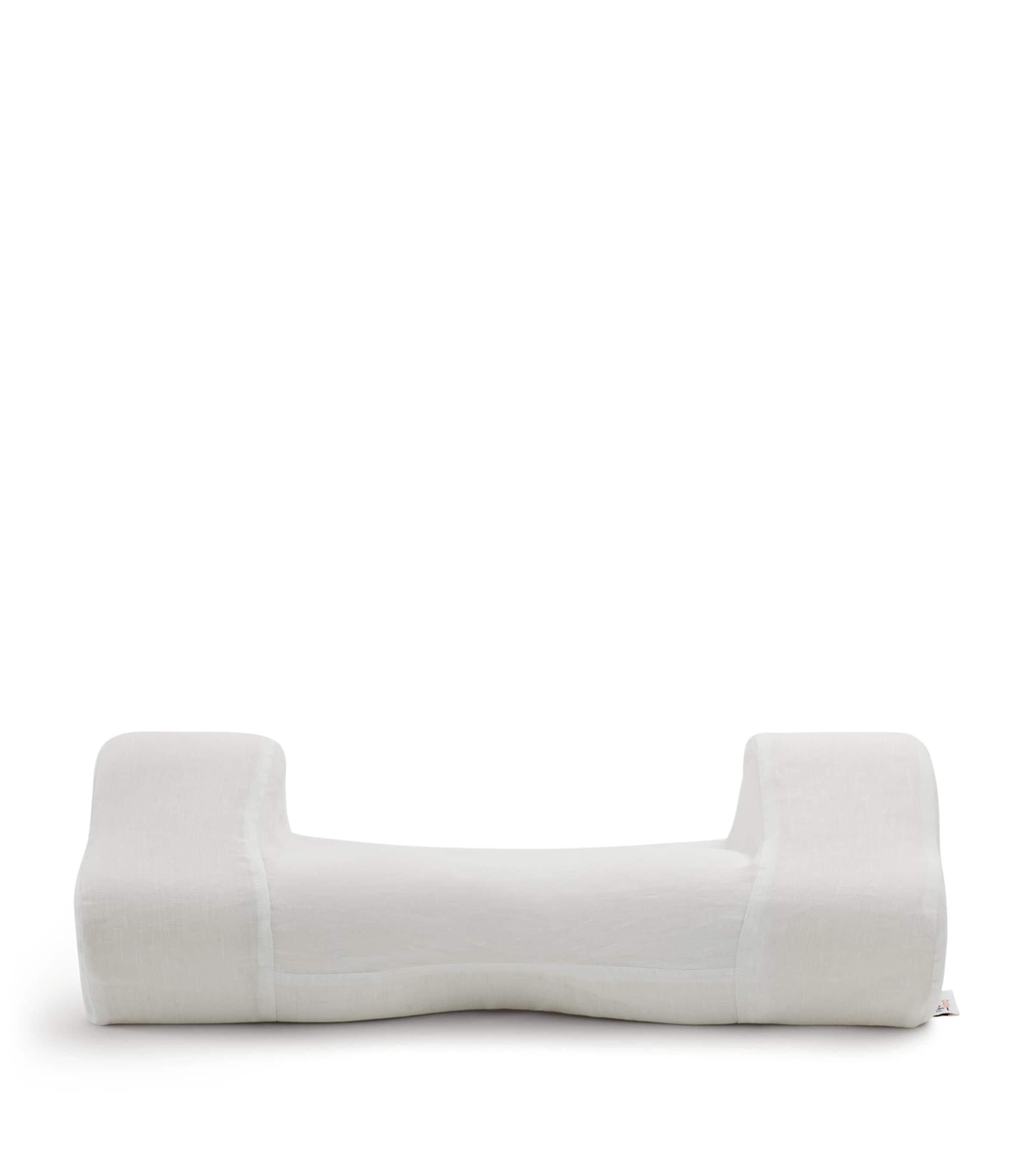 HYOUMANKIND Back Sleep Pillow with Linen Pillowcase (32cm x 57cm) White Image 2