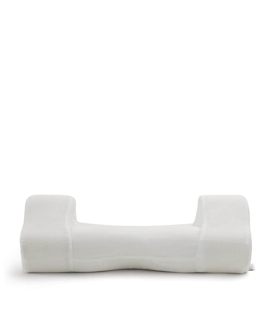 Back Sleep Pillow with Linen Pillowcase (32cm x 57cm) WHITE Image 2