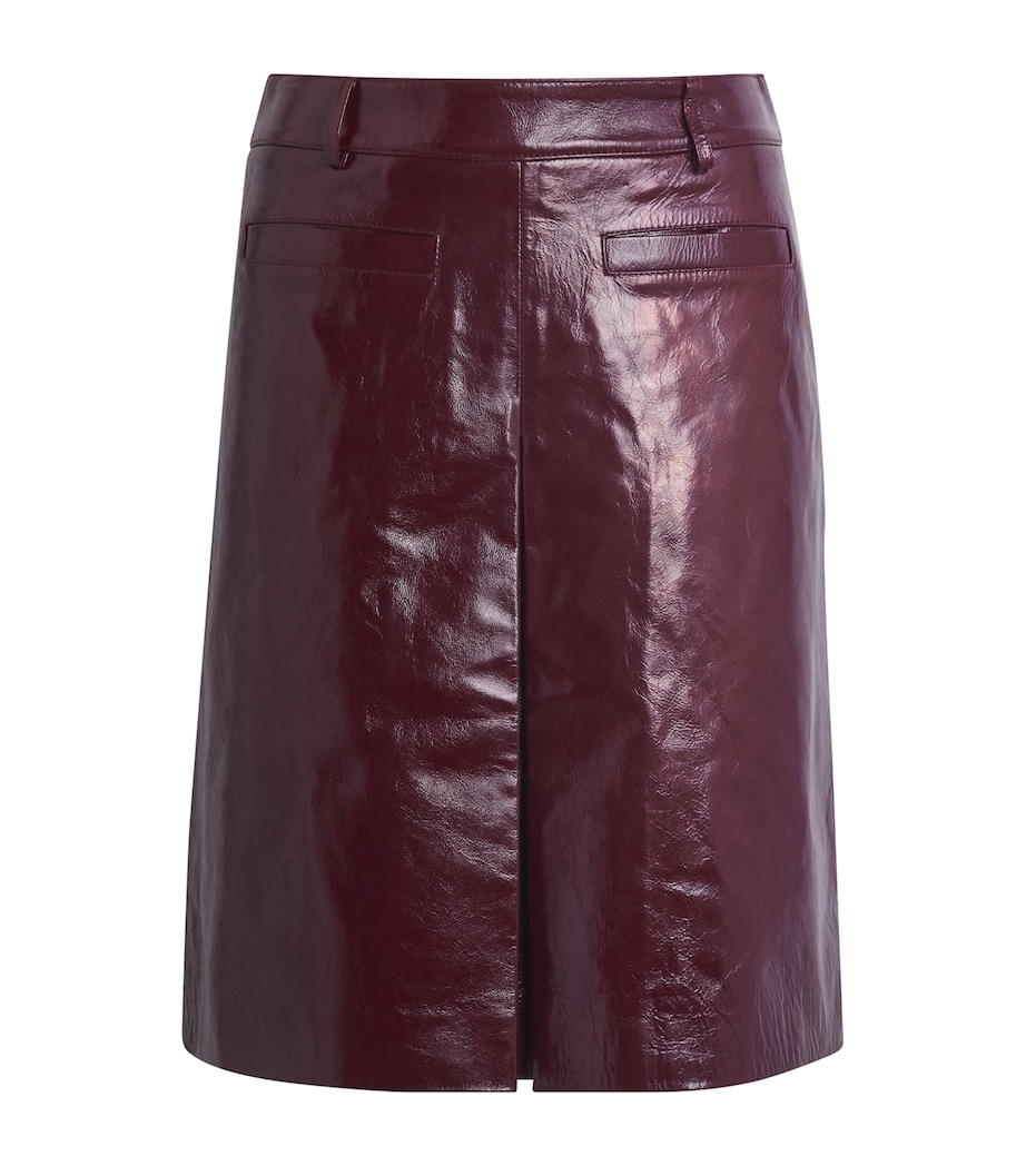 Patent Leather Mini Skirt BURGUNDY Image 1