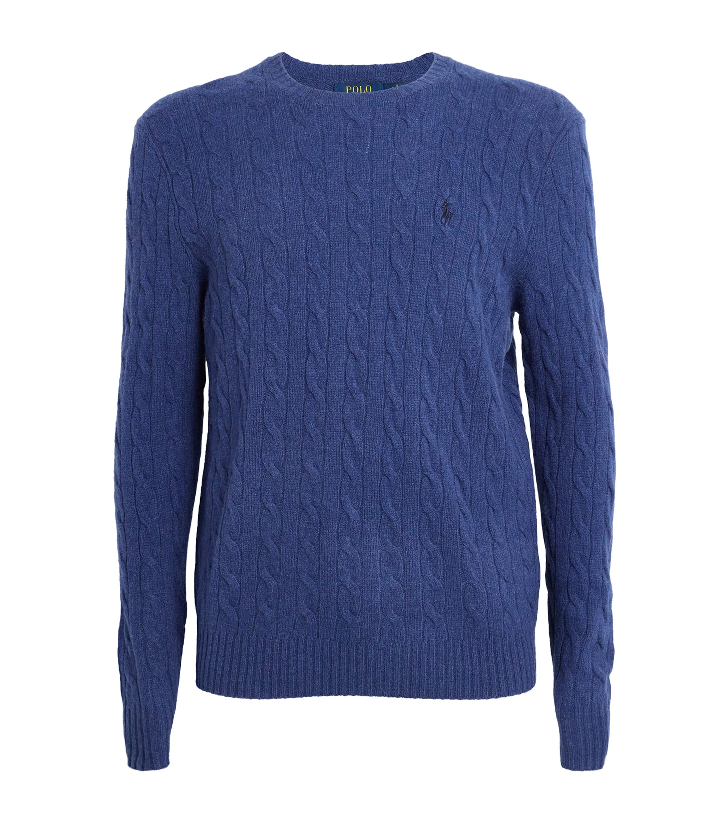 Polo Ralph Lauren Mens Wool-Cashmere Cable-Knit Sweater Navy Image 1