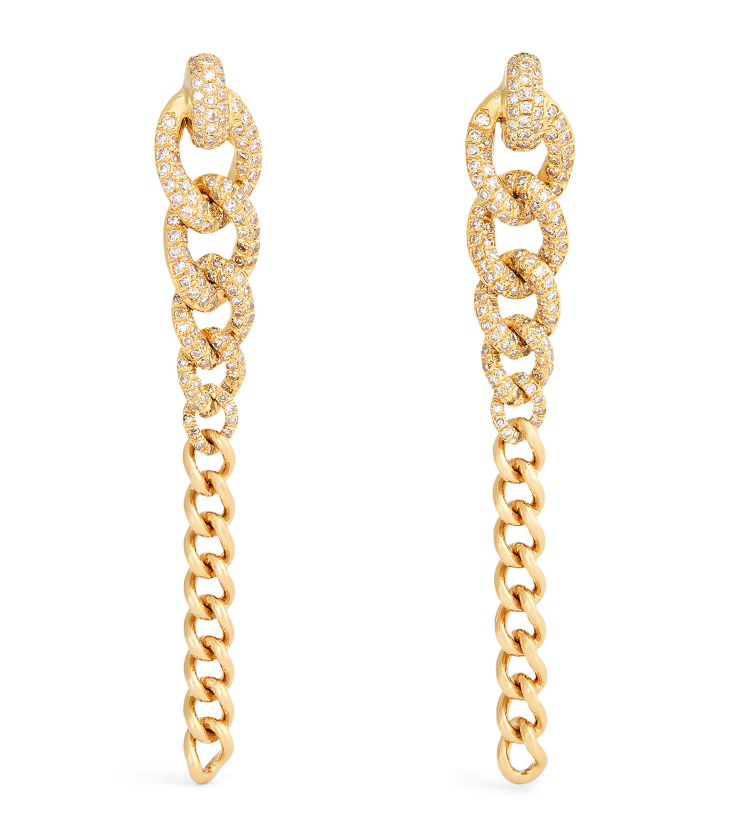 Shay Yellow Gold And Diamond Links Earrings In Gold
