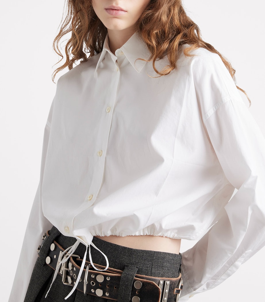Prada Womens Cotton Poplin Cropped Shirt Image 6