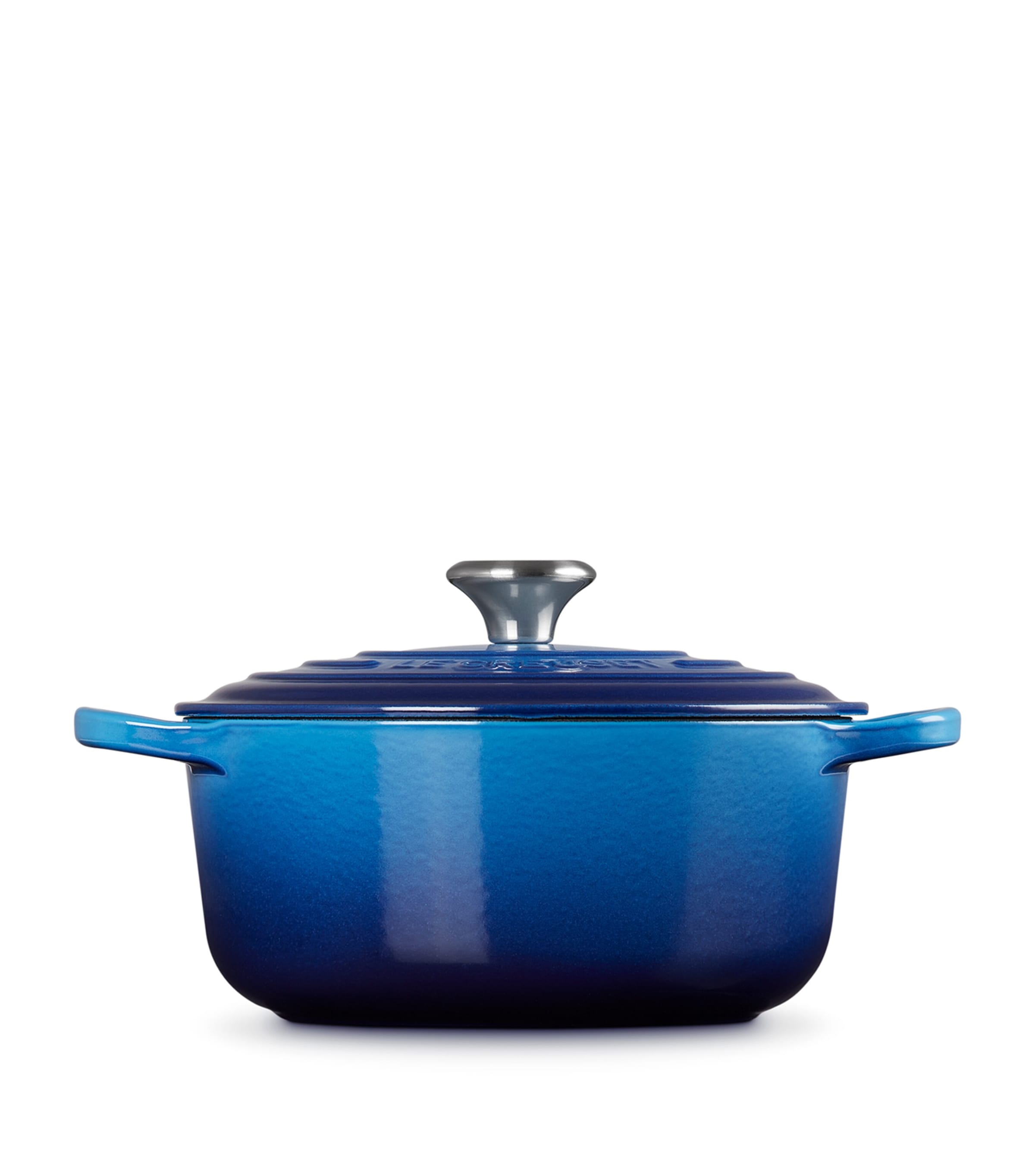 Cast Iron Round Casserole Dish (20cm) AZURE BLUE Image 2