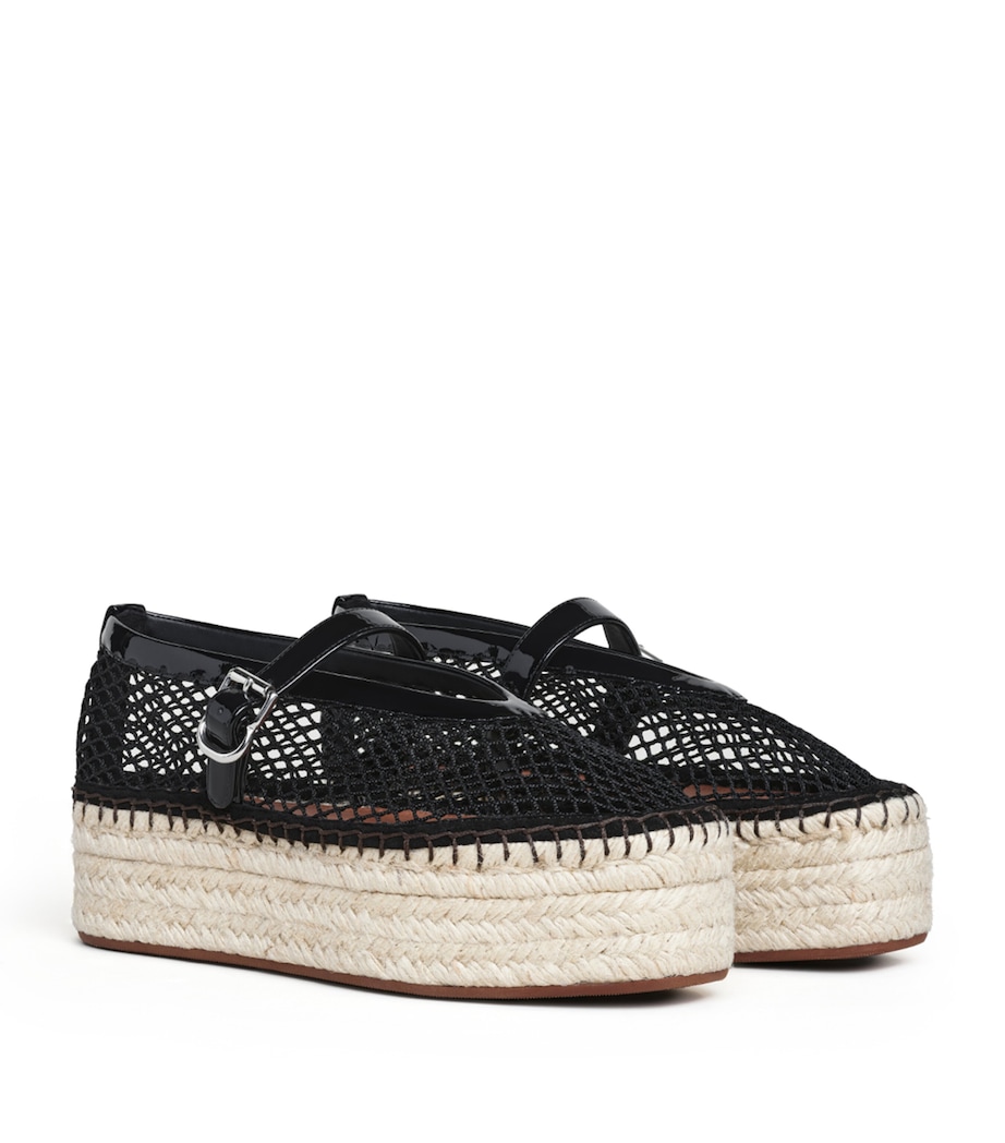 Alaïa Net Platform Espadrilles Black Image 3