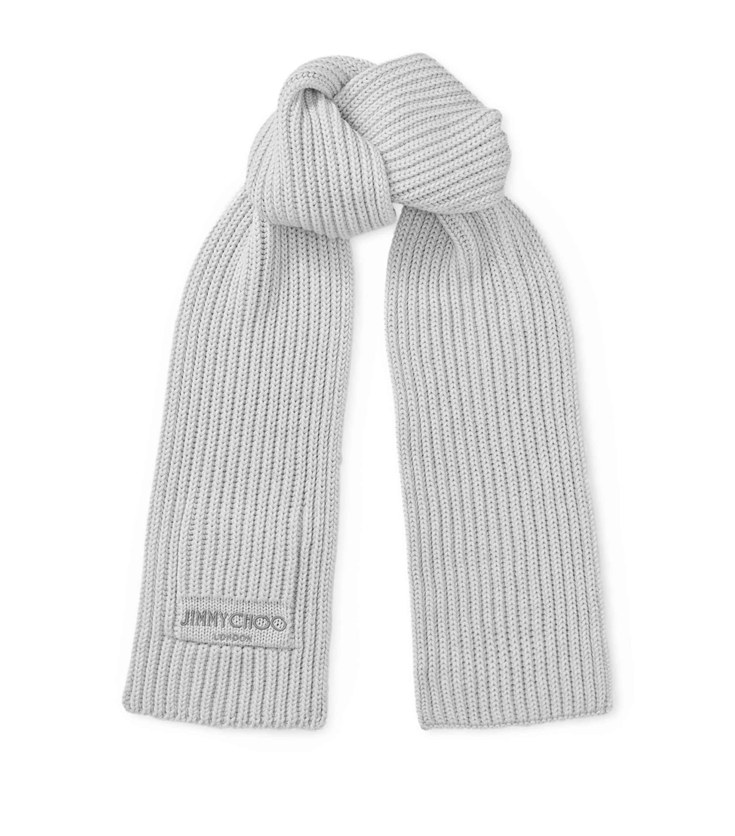 Jimmy Choo Virgin Wool Yukiko Scarf In Grey