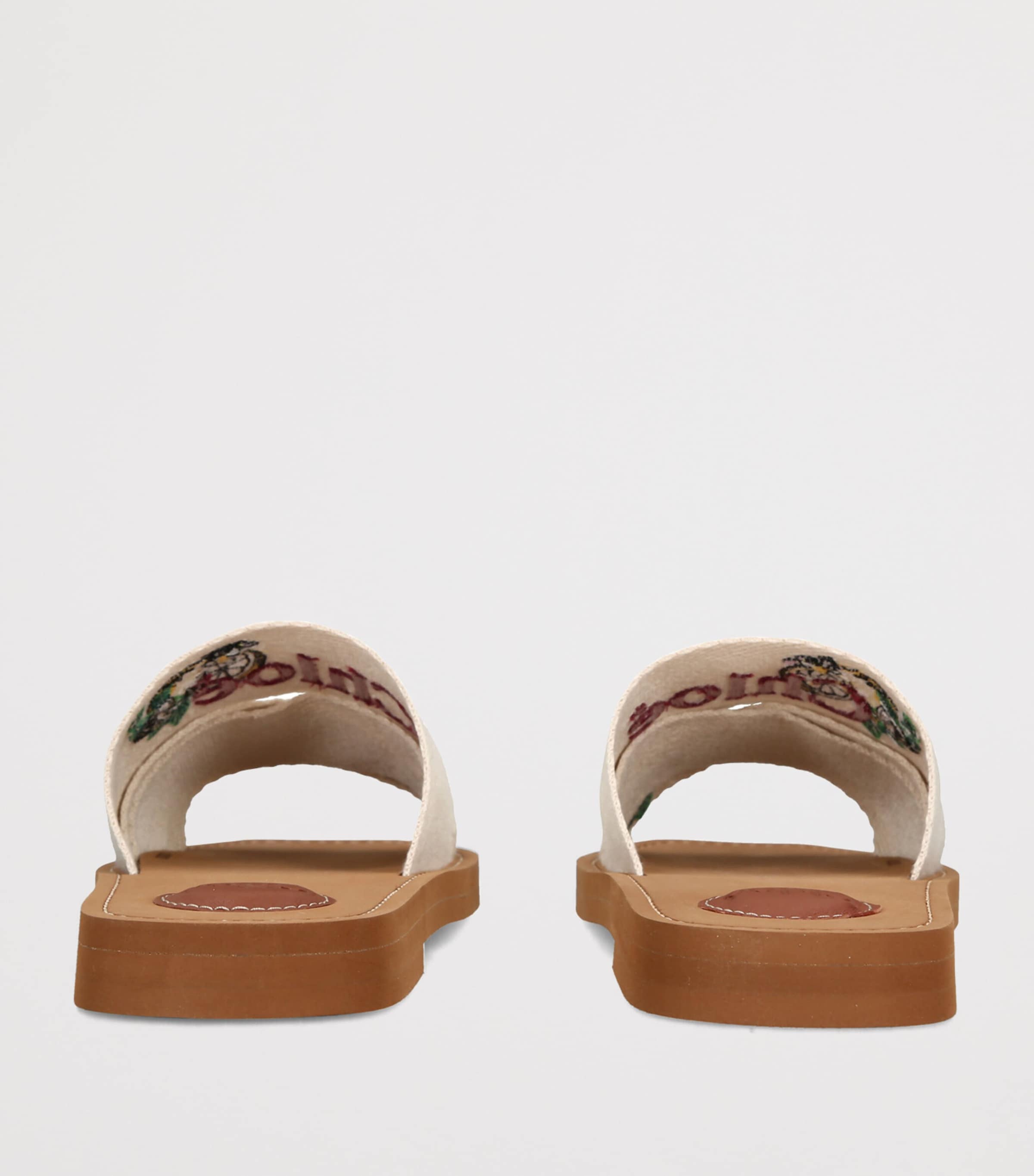 Chloé Canvas Jacquard Woody Sandals Yellow Image 4