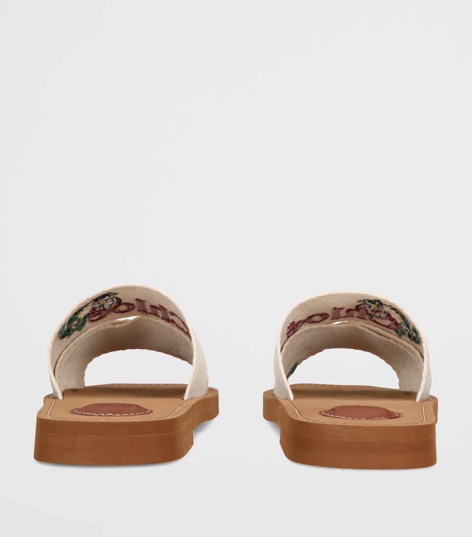 Chloé Canvas Jacquard Woody Sandals Yellow Image 4