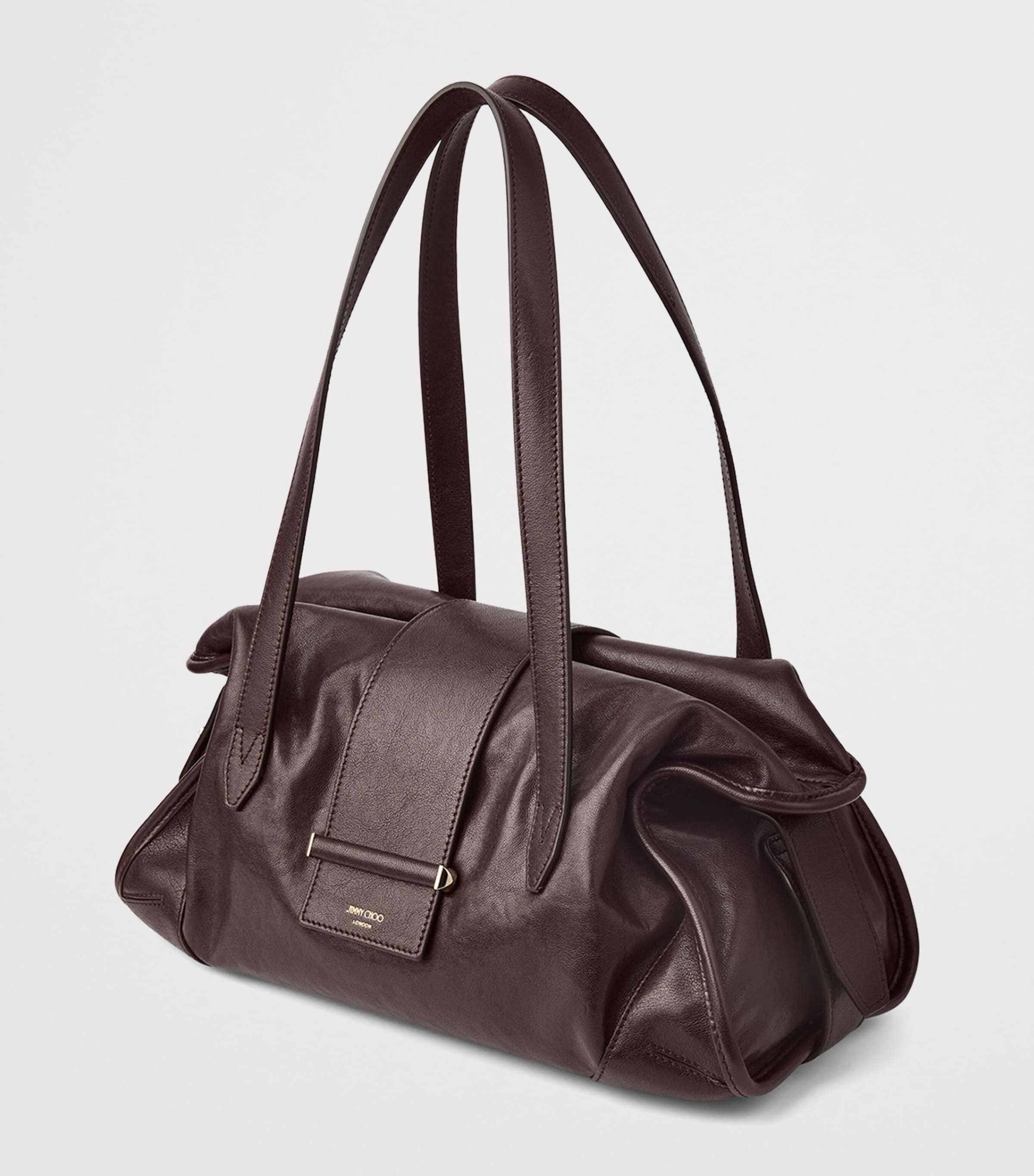 Jimmy Choo Leather Bar Holdall Bag Deep Merlot/shiny Go Image 2