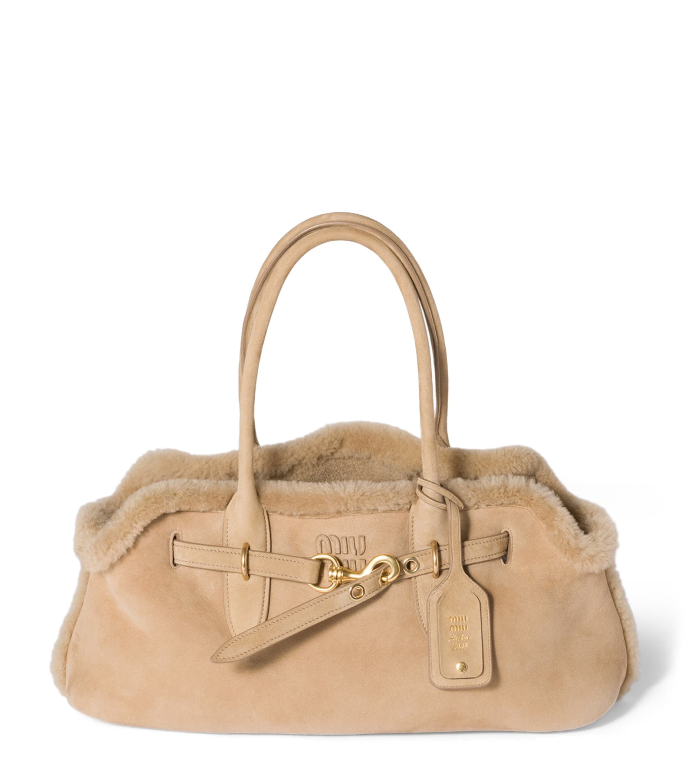 Suede-Shearling Aventure Shoulder Bag F0036 Image 1