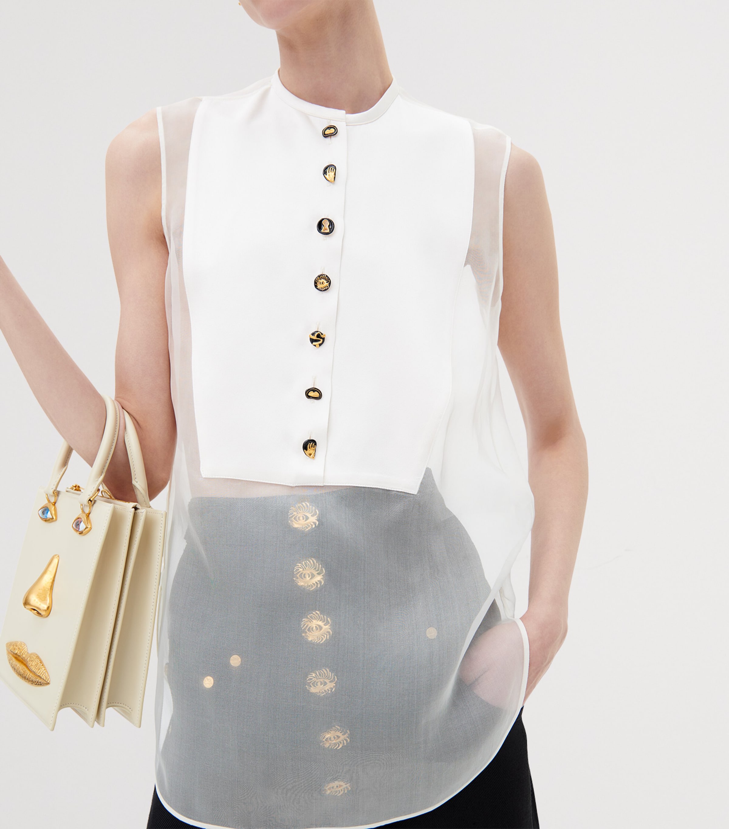 Schiaparelli Leather Face Top-Handle Bag Beige Image 5