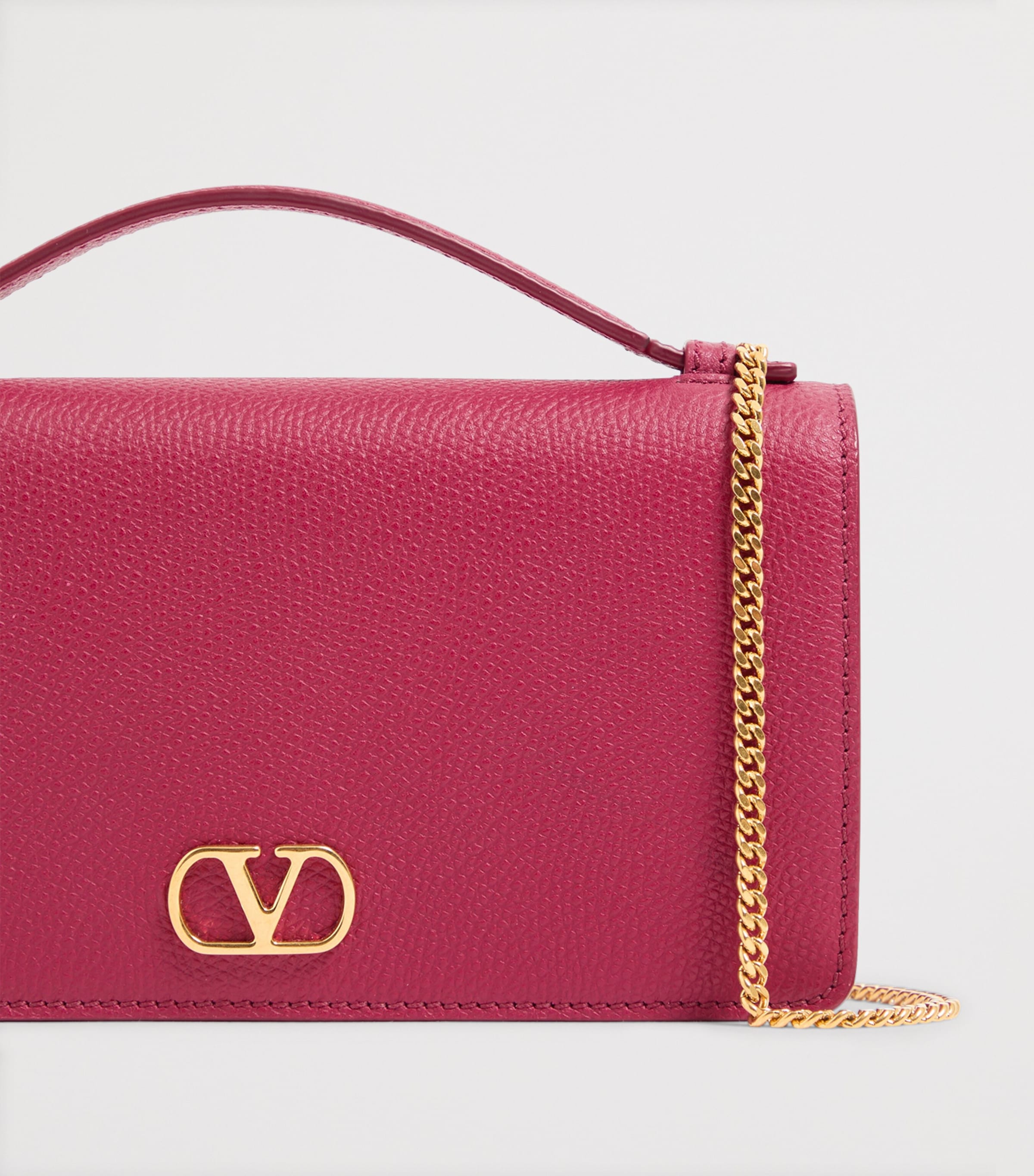 Valentino Garavani Leather Vlogo Signature Chain Wallet Image 6
