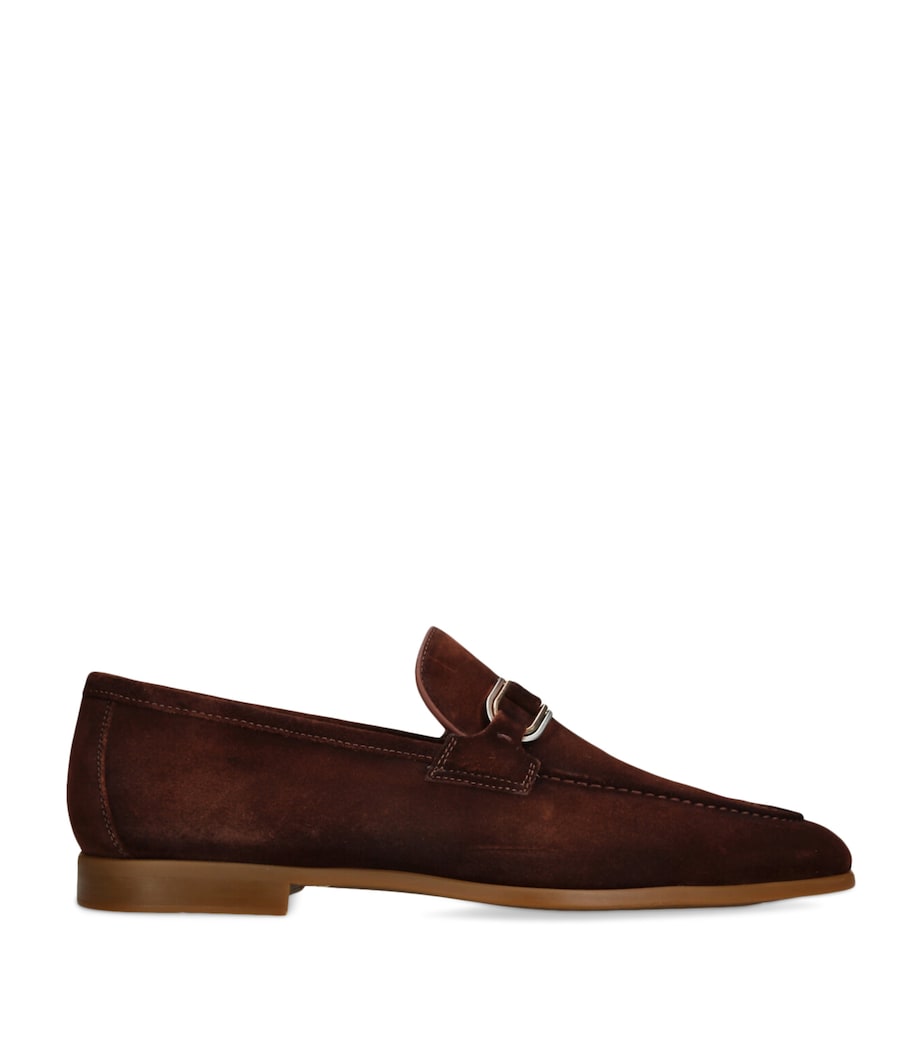 Magnanni Suede Seneca Tassel Loafers Tan Image 1