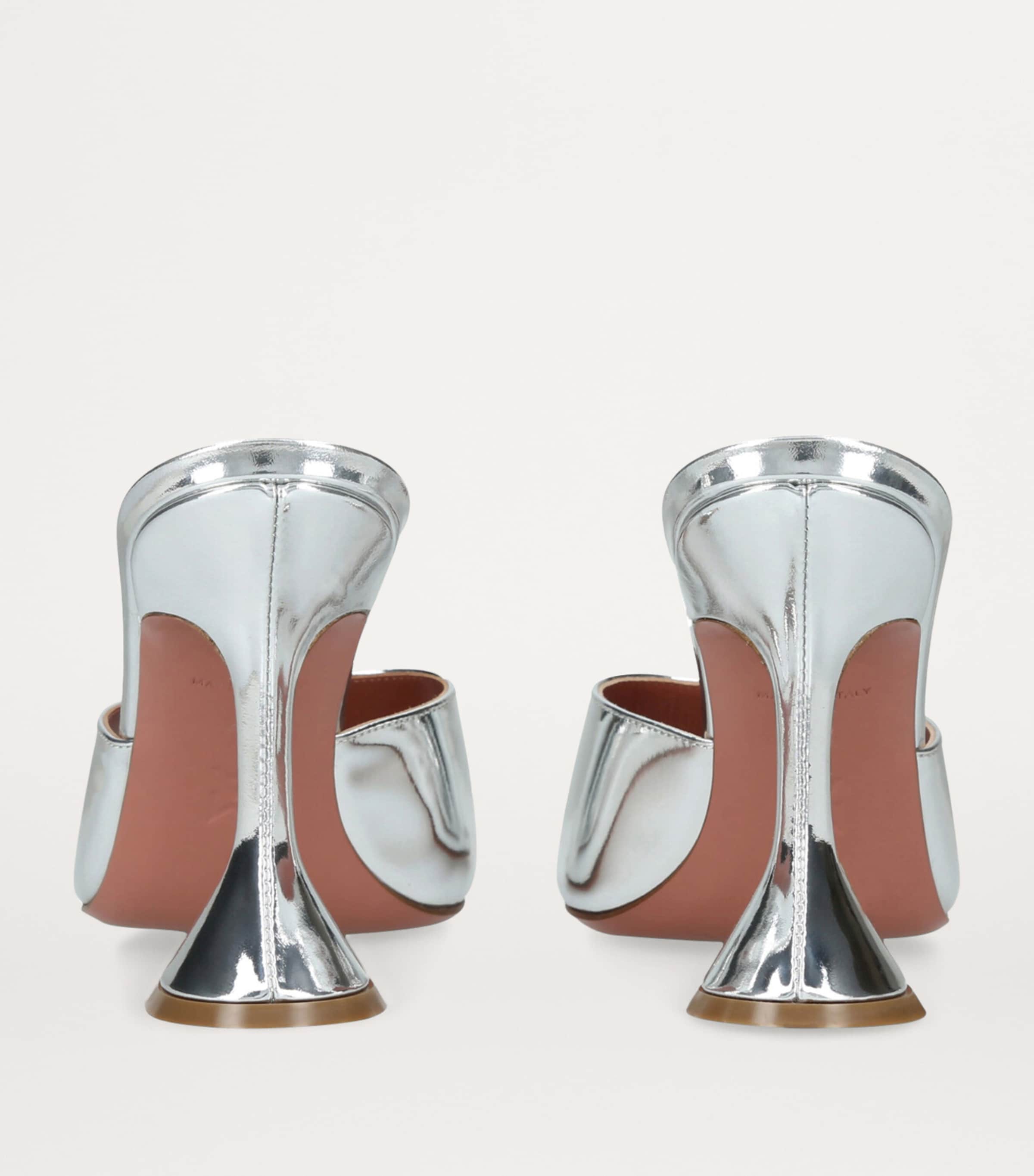 Amina Muaddi Mirror Lupita Mules 95 Silver Image 2