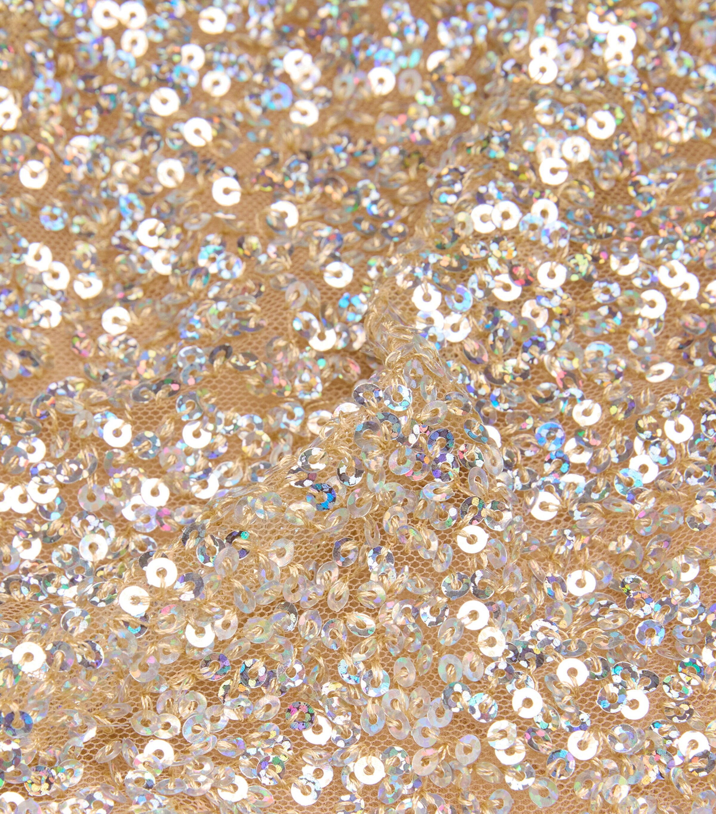 Sequinned Off-The-Shoulder Mina Top MULTI-BEIGE GOLD Image 5