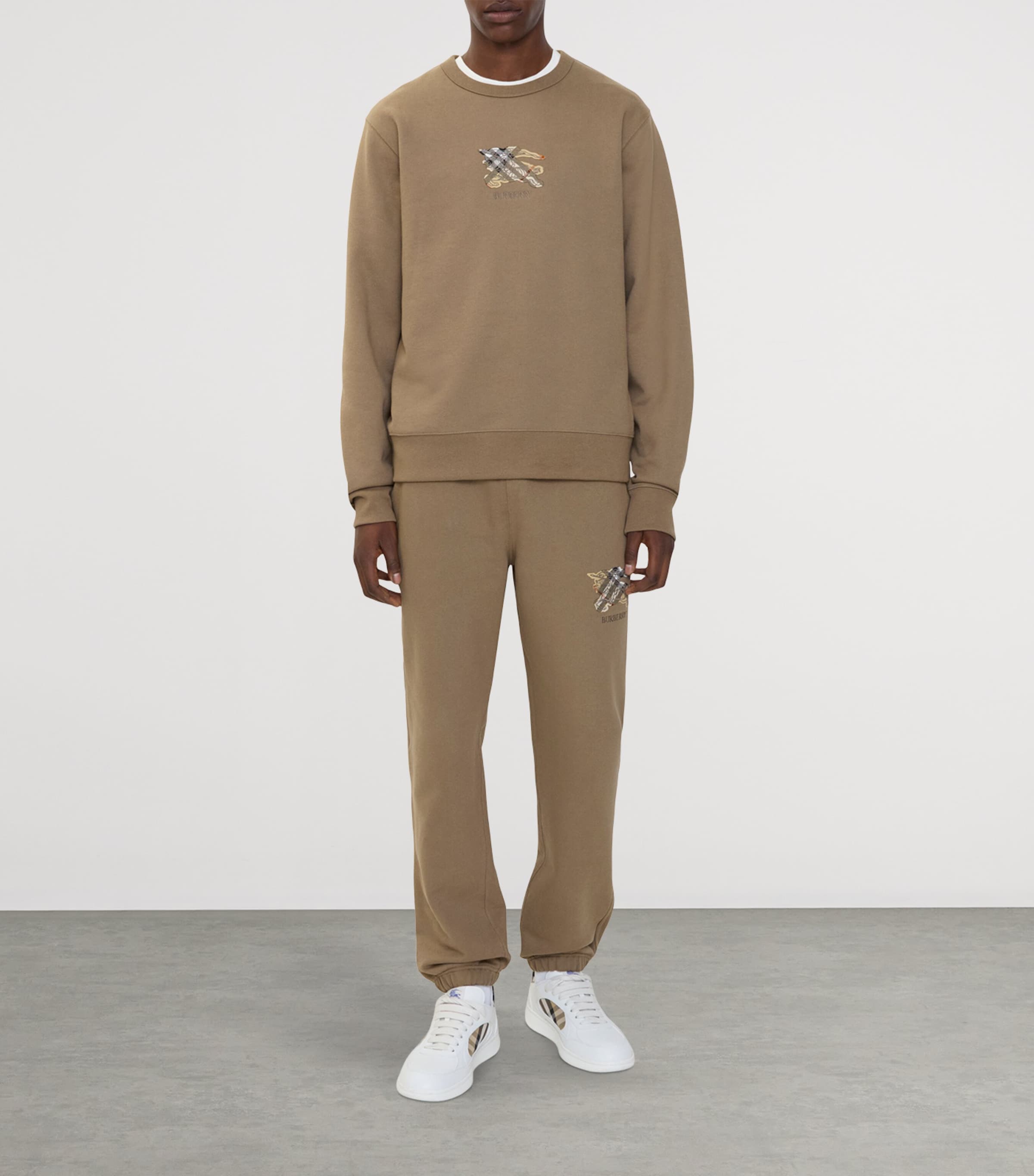 Cotton Check EKD Slim Sweatpants CLAY BROWN Image 2