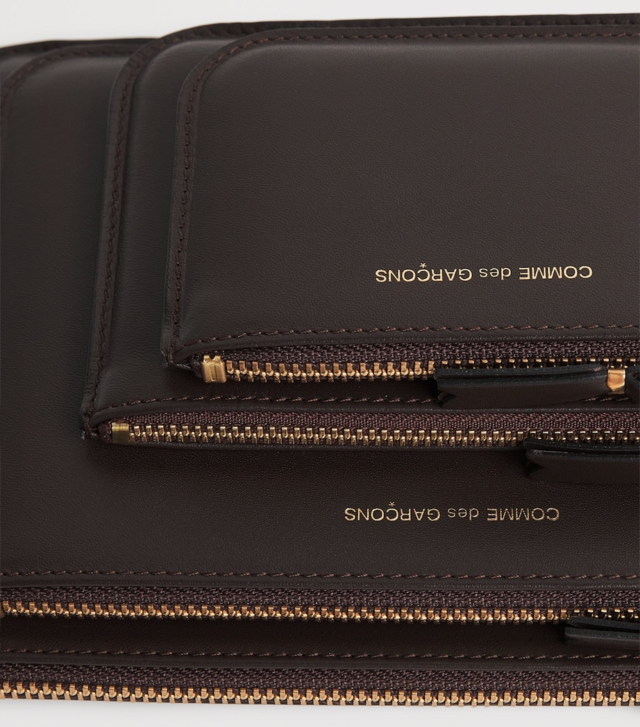 Comme Des Garçons Wallet Medium Leather Outside Pocket Wallet Brown Image 3