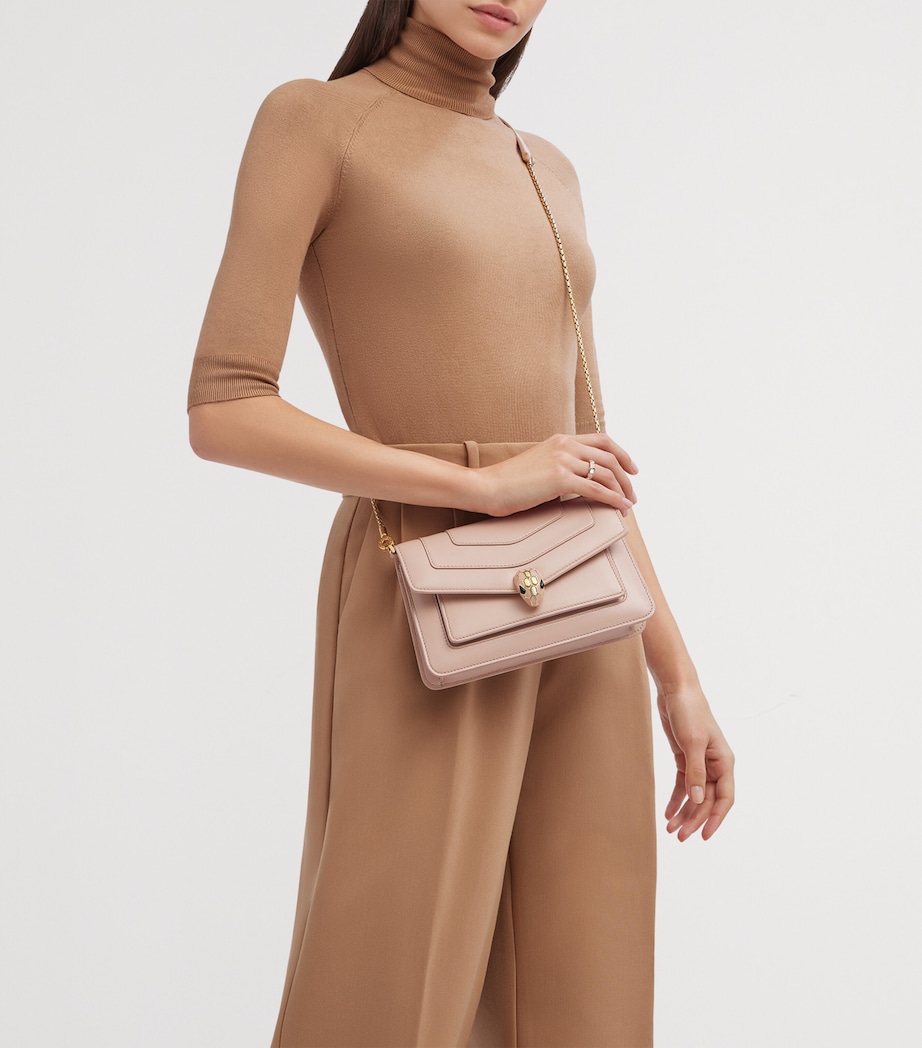 Small Calf Leather Serpenti Forever East-West Shoulder Bag PINK MEDIUM Image 4