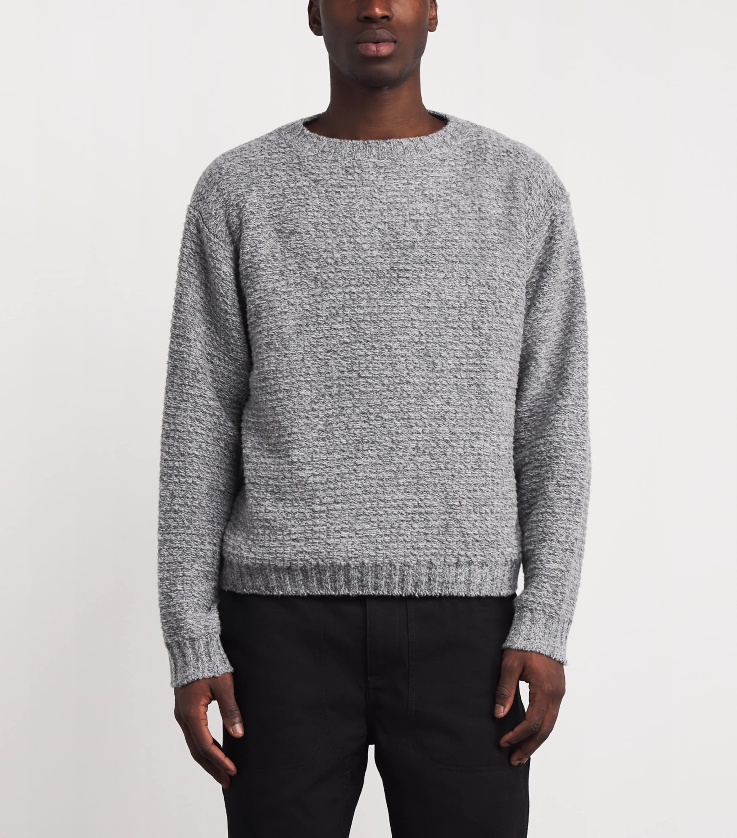 x Aaron Levine Wool-Blend Camden Sweater GREY MARL Image 3