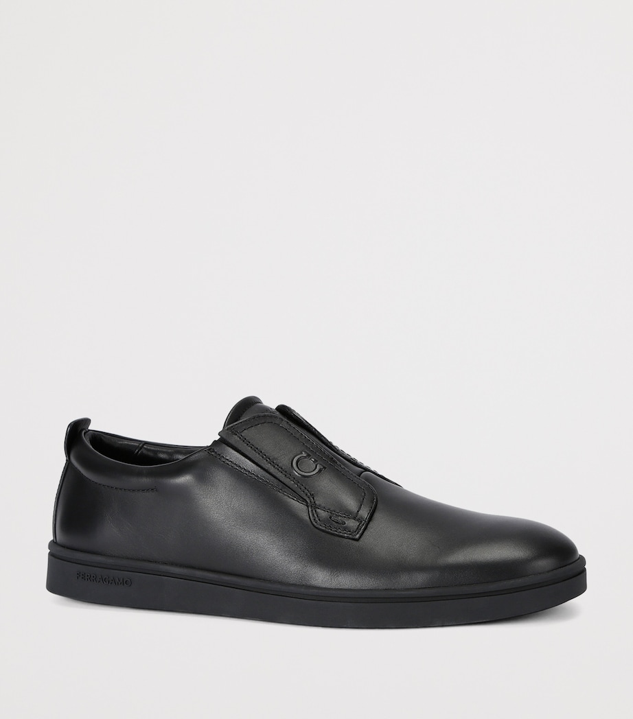 Leather Alfie Slip-On Sneakers BLACK Image 3