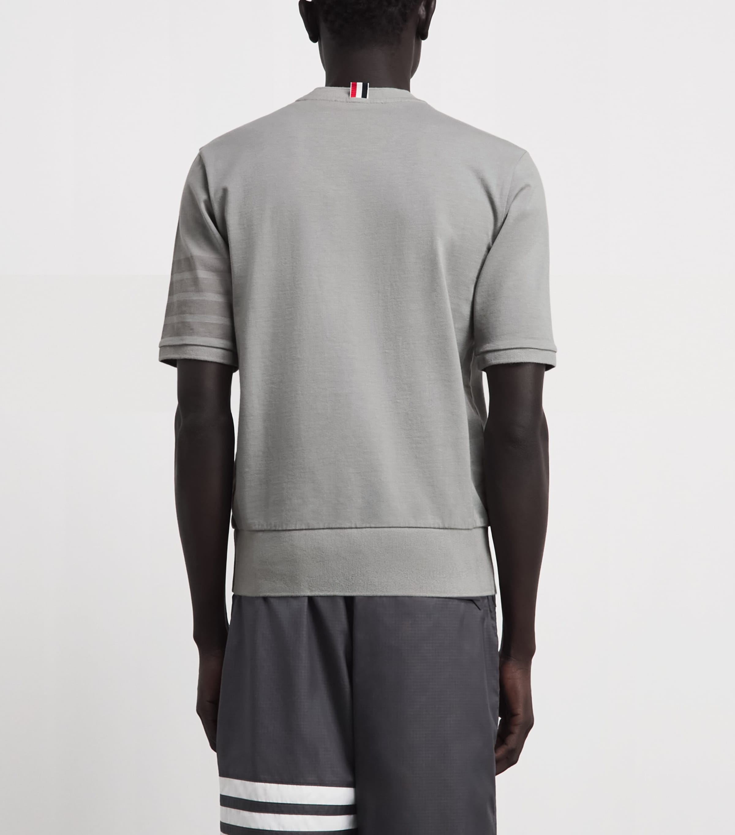 Thom Browne Mens Cotton 4-Bar T-Shirt Lt Grey Image 5