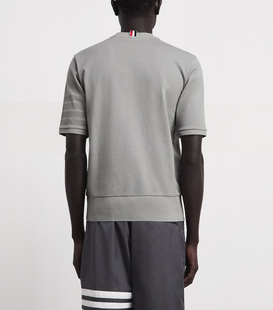 Thom Browne Mens Cotton 4-Bar T-Shirt Lt Grey Image 5