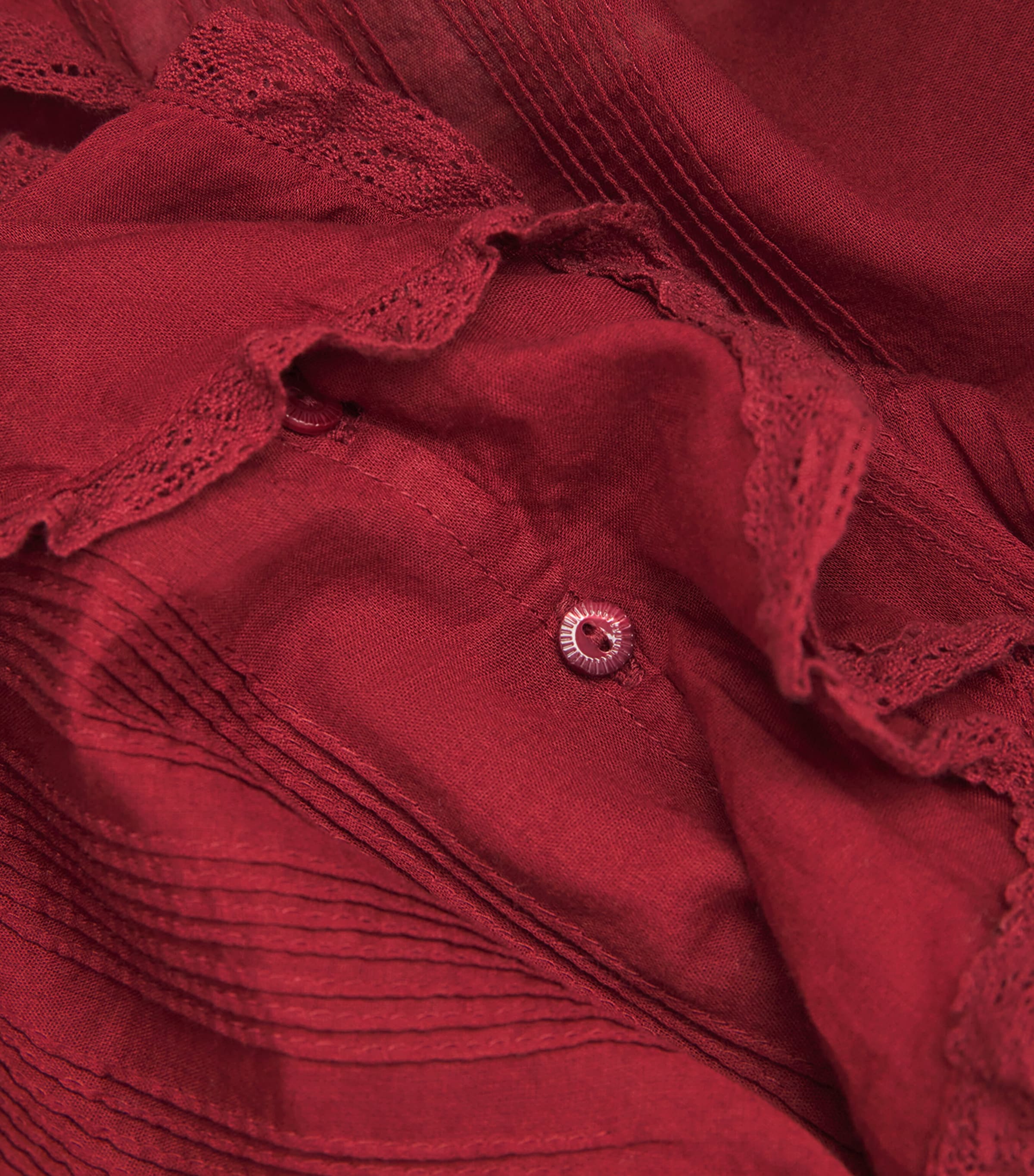 Organic Cotton Ruffled Hardy Blouse DEEP CRIMSON Image 5