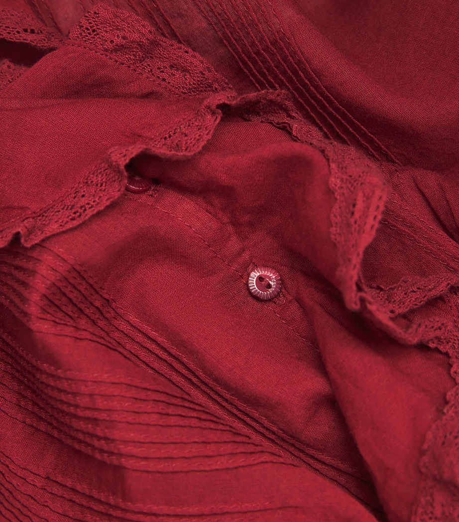 Organic Cotton Ruffled Hardy Blouse DEEP CRIMSON Image 5