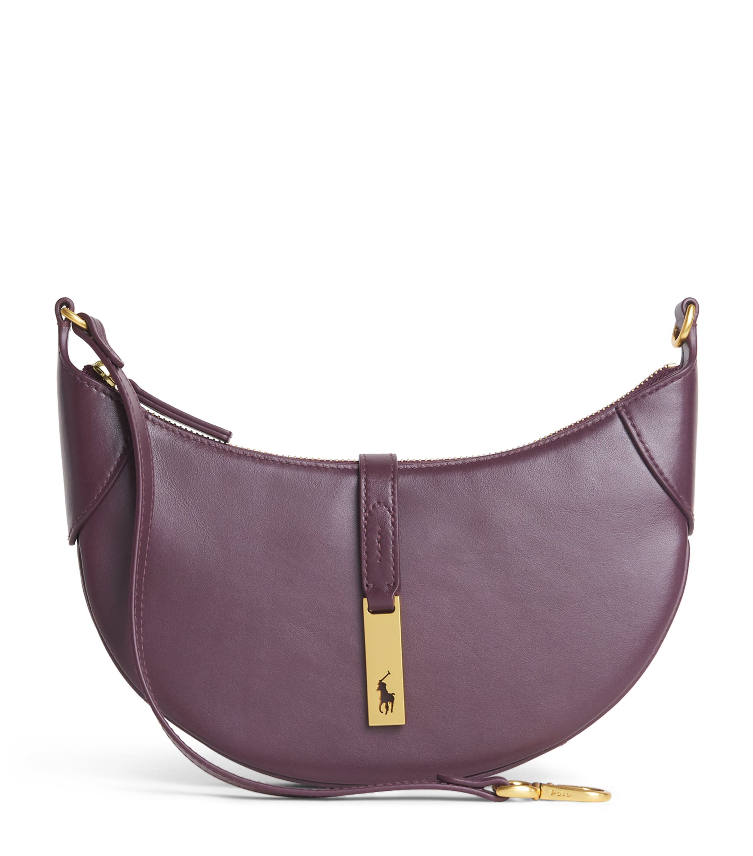 Polo Ralph Lauren Mini Leather Polo ID Shoulder Bag Midnight Merlot Image 1