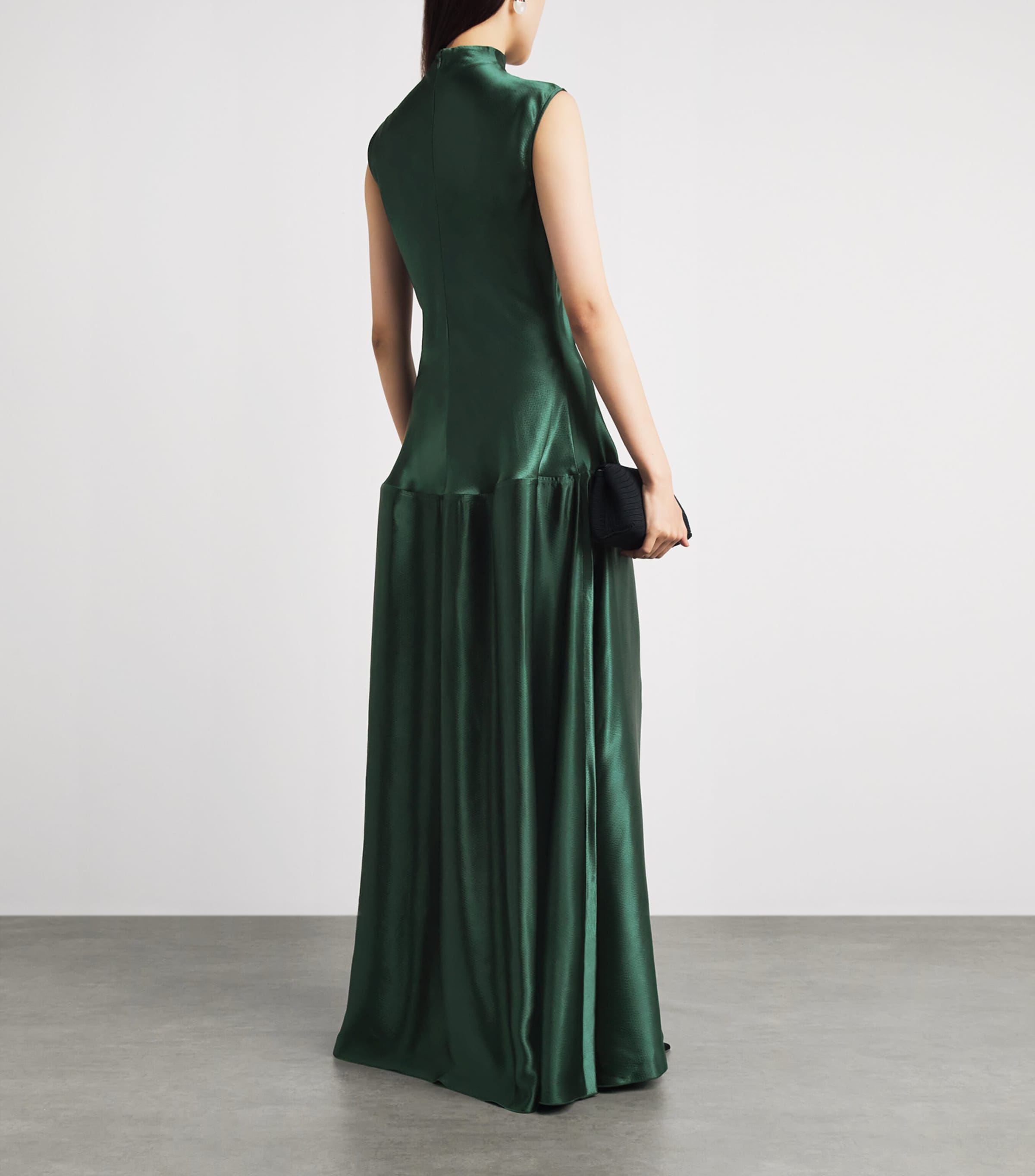 FFORME Womens Satin Nyx Maxi Dress Evergreen Image 4