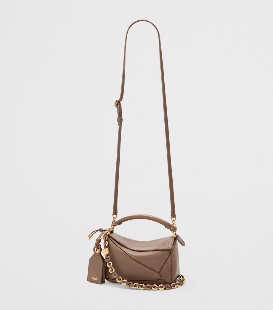 Mini Leather Puzzle Top-Handle Bag TAUPE Image 10