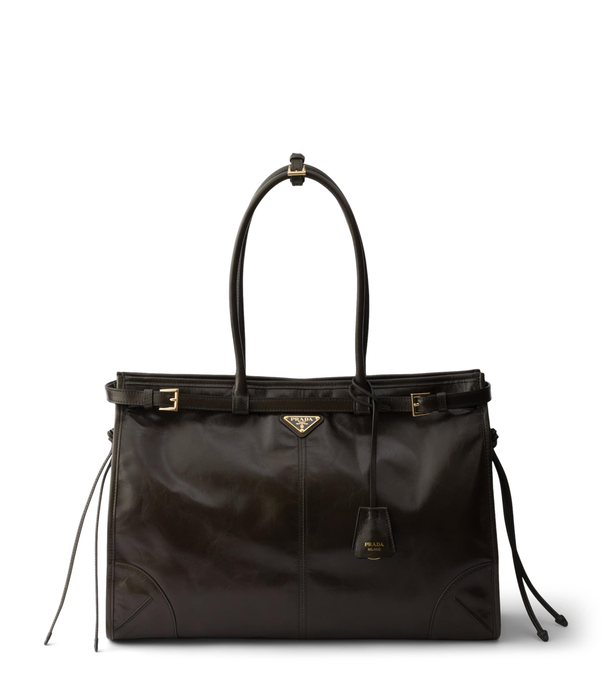 Prada Extra Large Leather Bonnie Shoulder Bag Green Image 1
