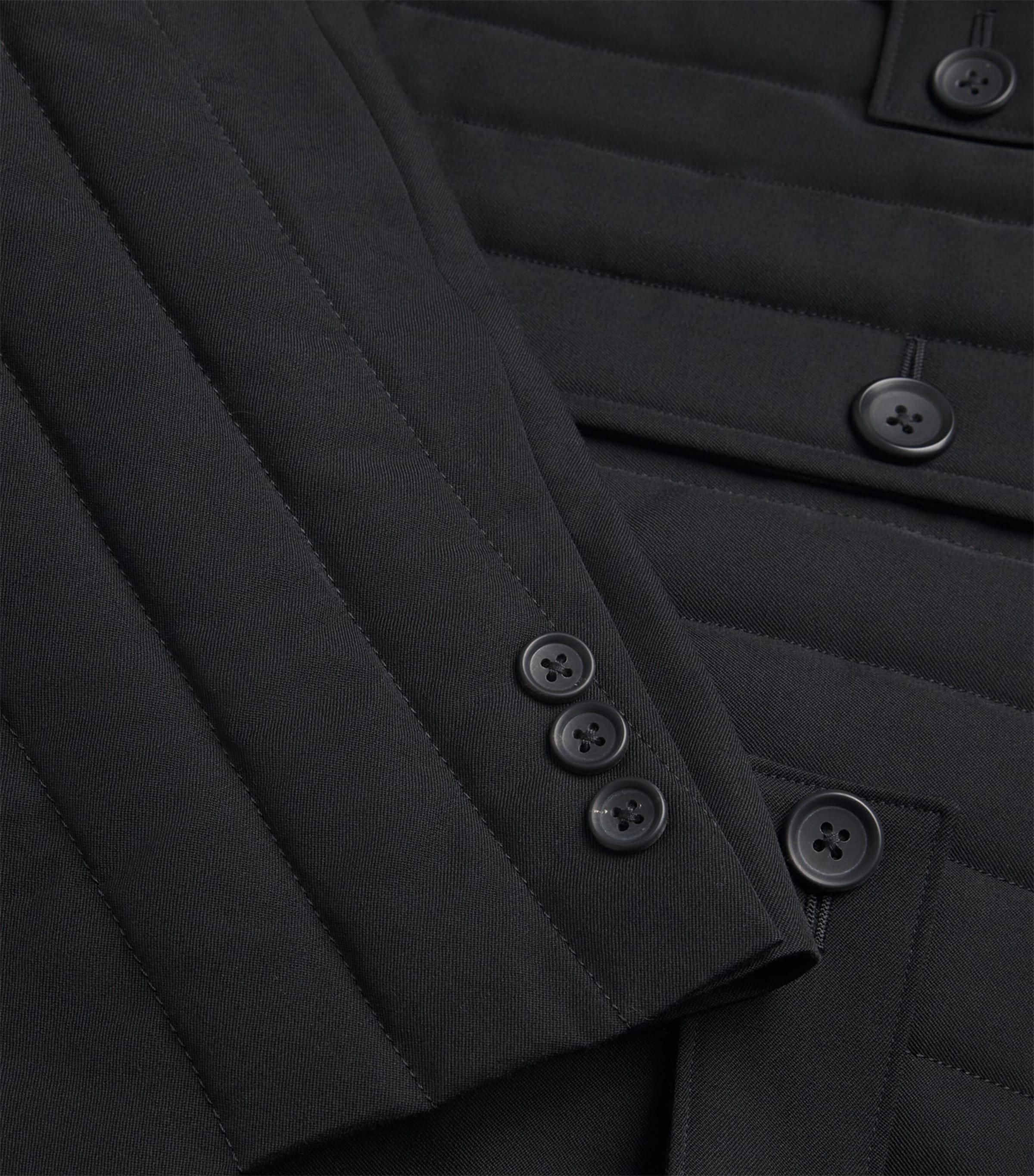 Yohji Yamamoto Mens Tuxedo Tab Padded Jacket Black Image 5