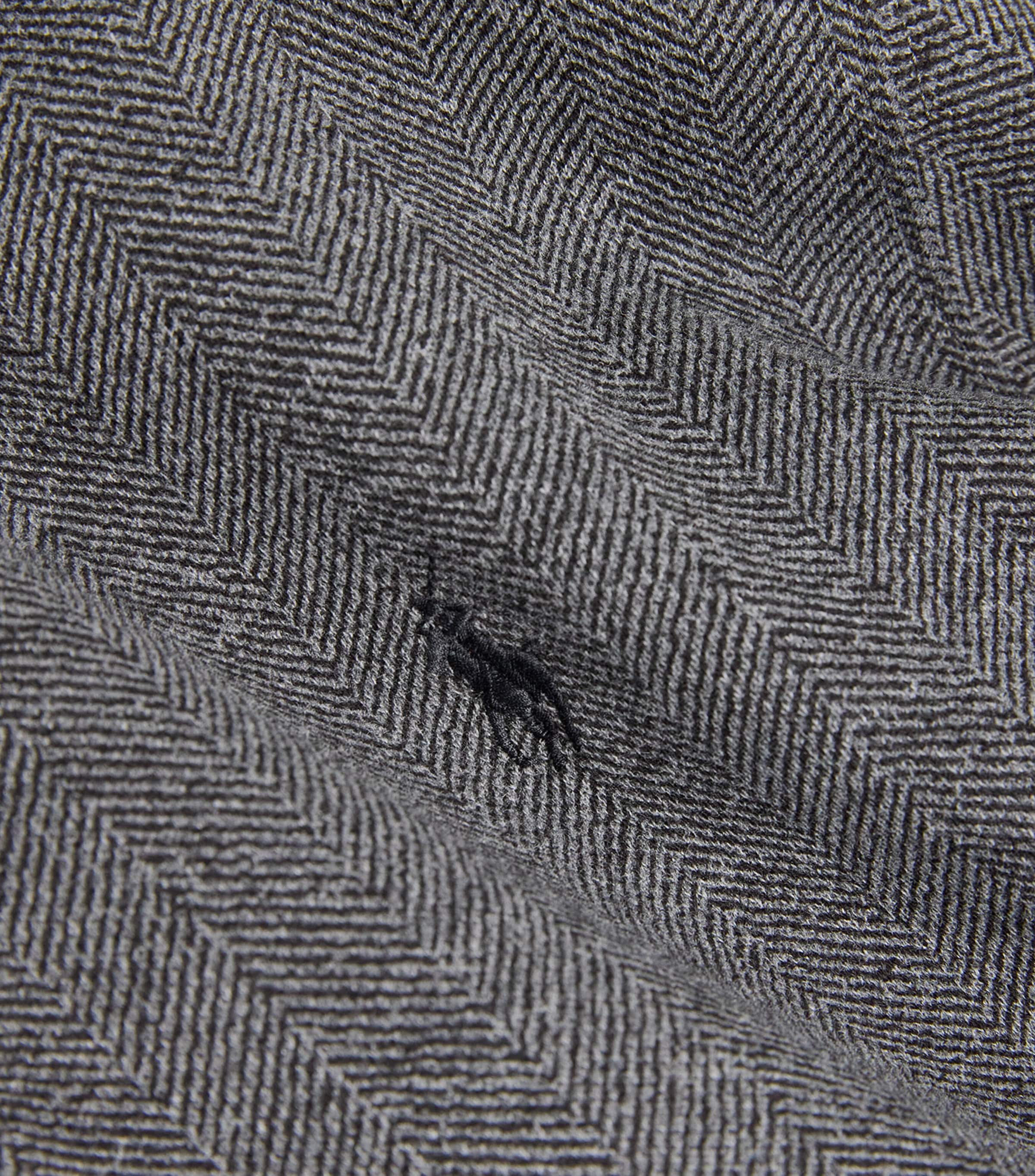 Cotton Heringbone Quarter-Zip Sweatshirt GREY Image 5