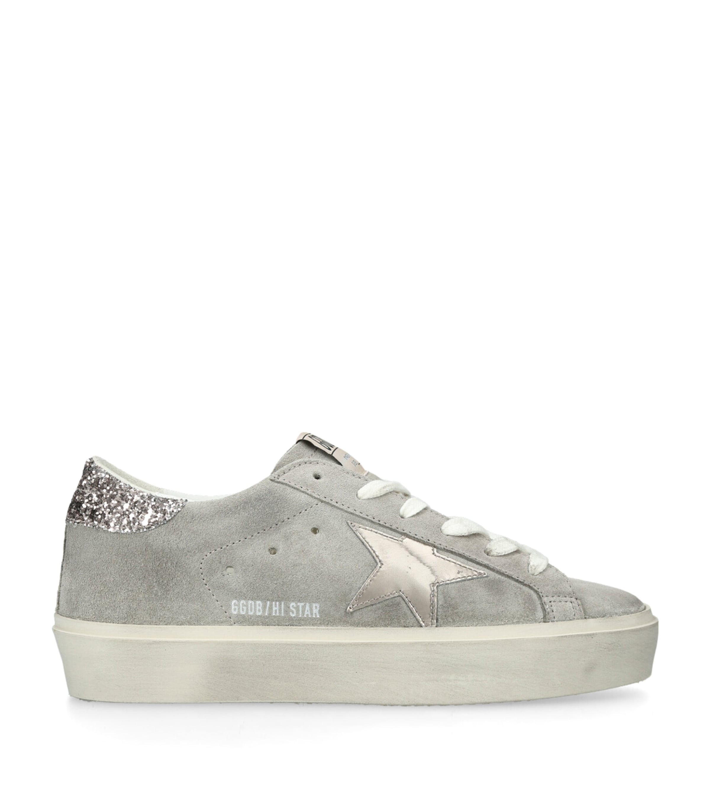 Golden Goose Suede Hi Star Sneakers Silver Com Image 1