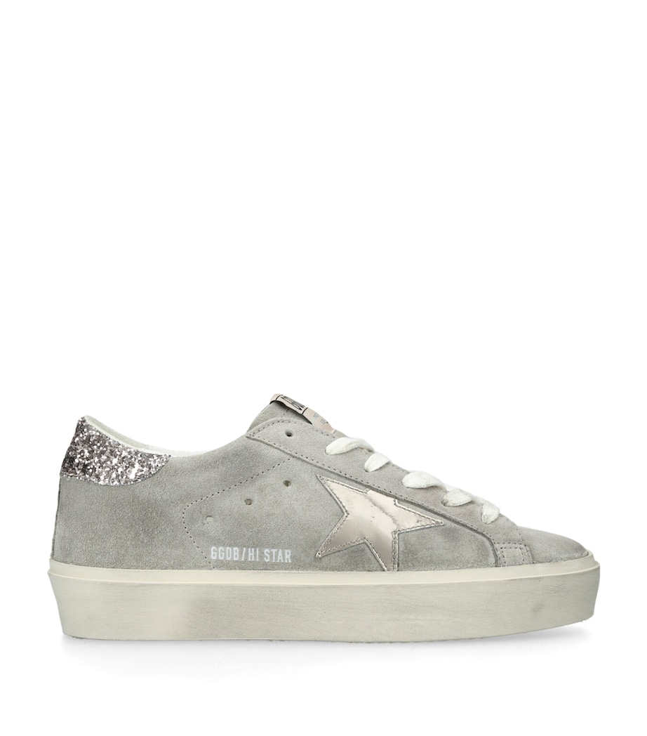 Golden Goose Suede Hi Star Sneakers Silver Com Image 1