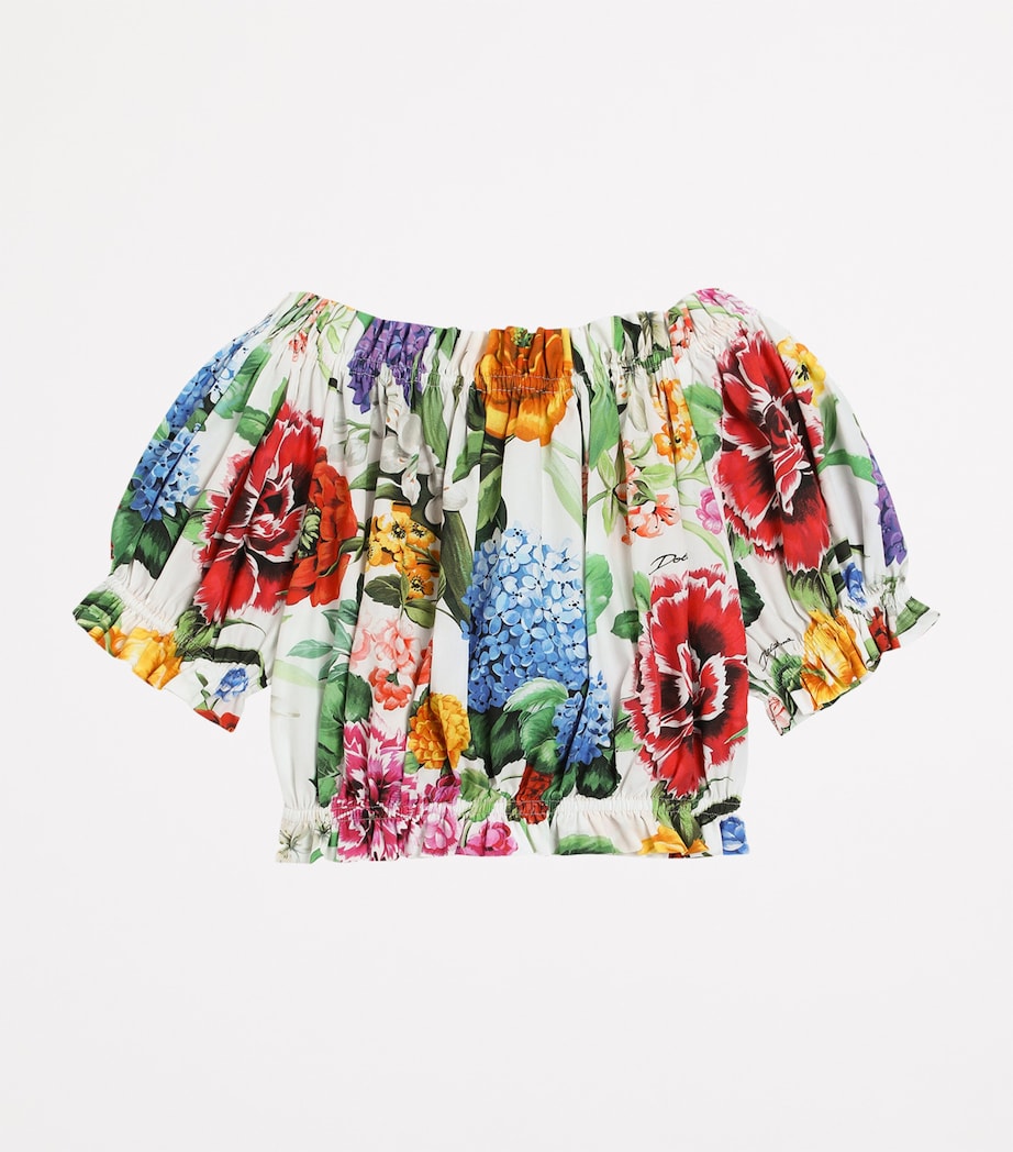 Cotton Poplin Floral Top (8-12+ Years) HA5KU-MIX FIORI Image 2