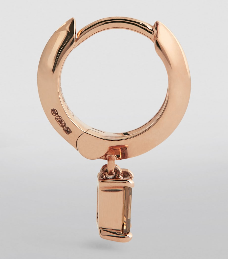 Eva Fehren Rose Gold and Diamond Prism Single Bevelled Hoop Earring Rose Gold Image 3