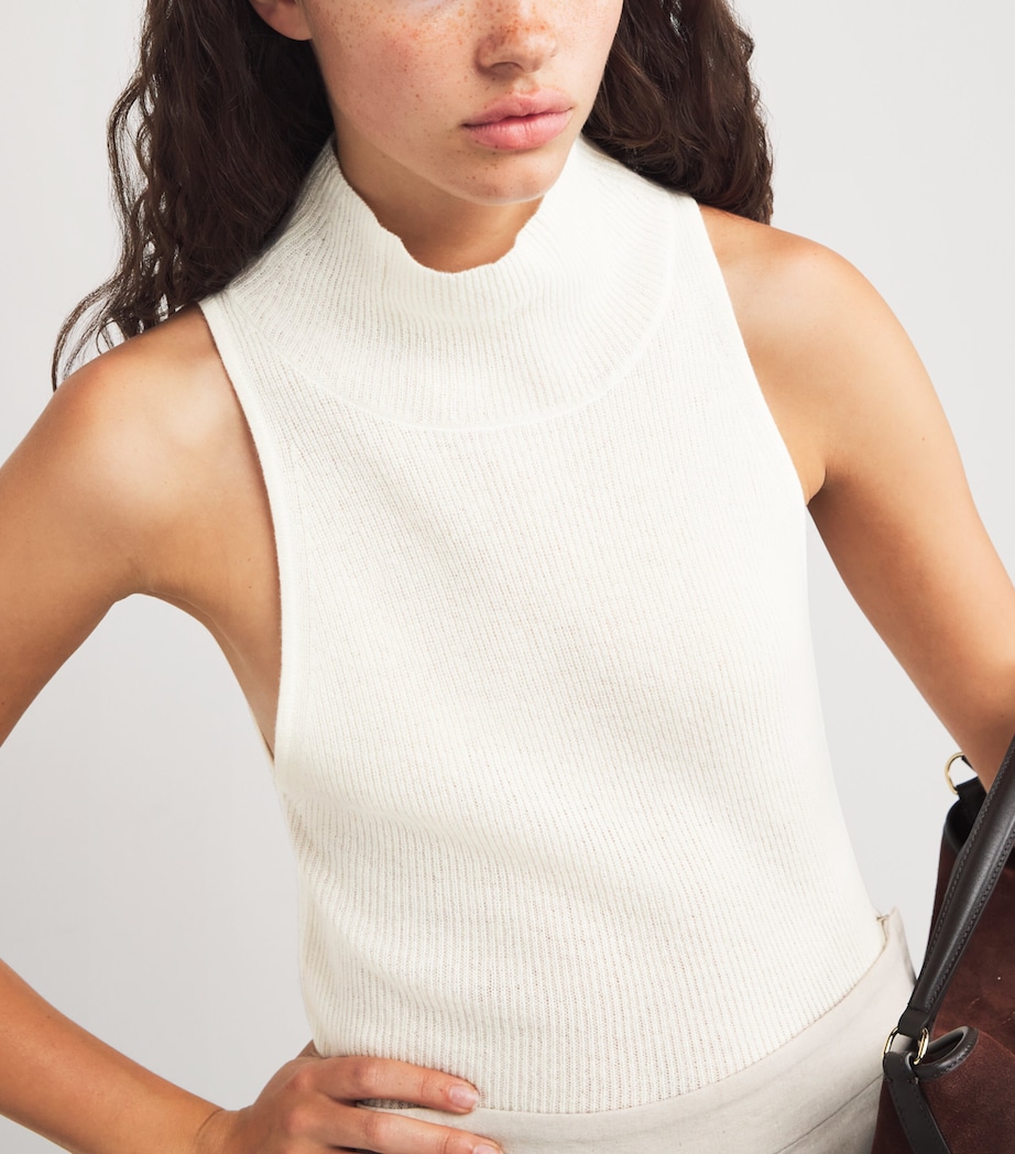 Wool-Cashmere Sleeveless Top CHALK Image 6