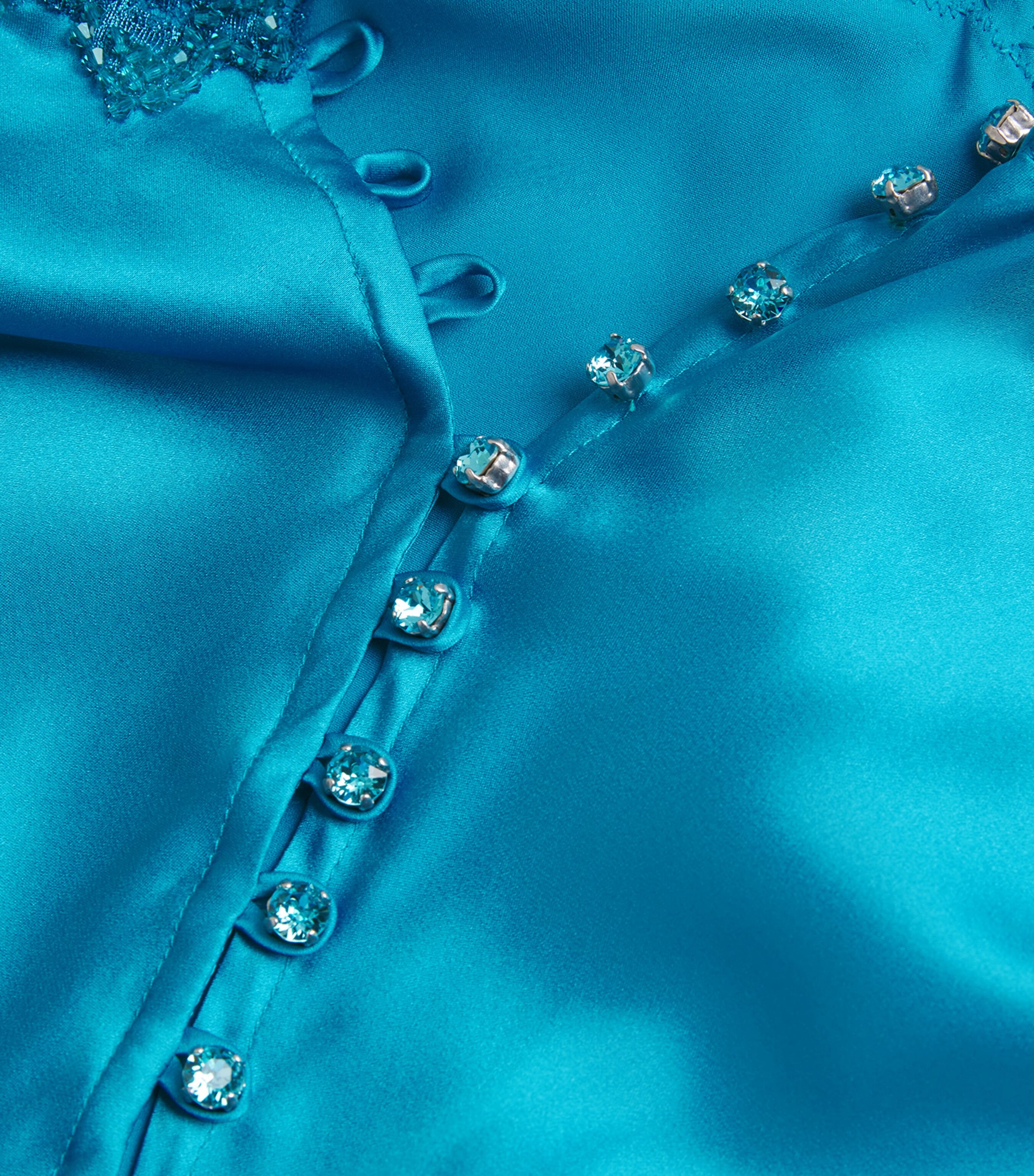 Silk Hope Maxi Nightdress PETROL BLUE GREEN Image 5