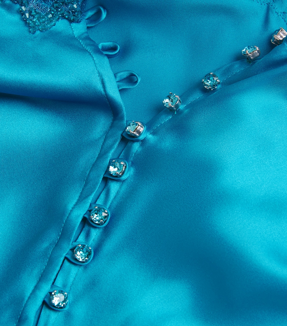 Silk Hope Maxi Nightdress PETROL BLUE GREEN Image 5