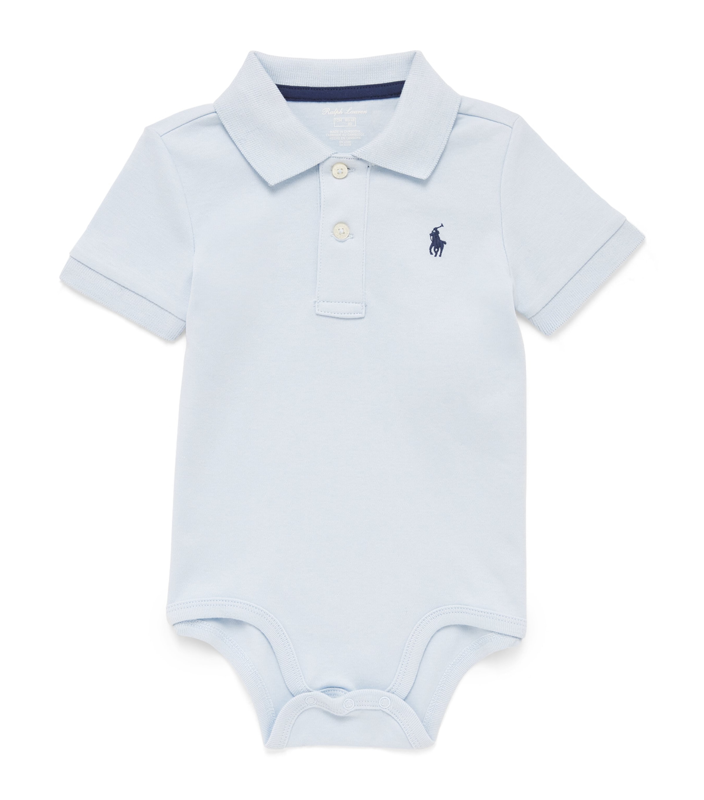 Polo Ralph Lauren Cotton Logo Bodysuit In Blue