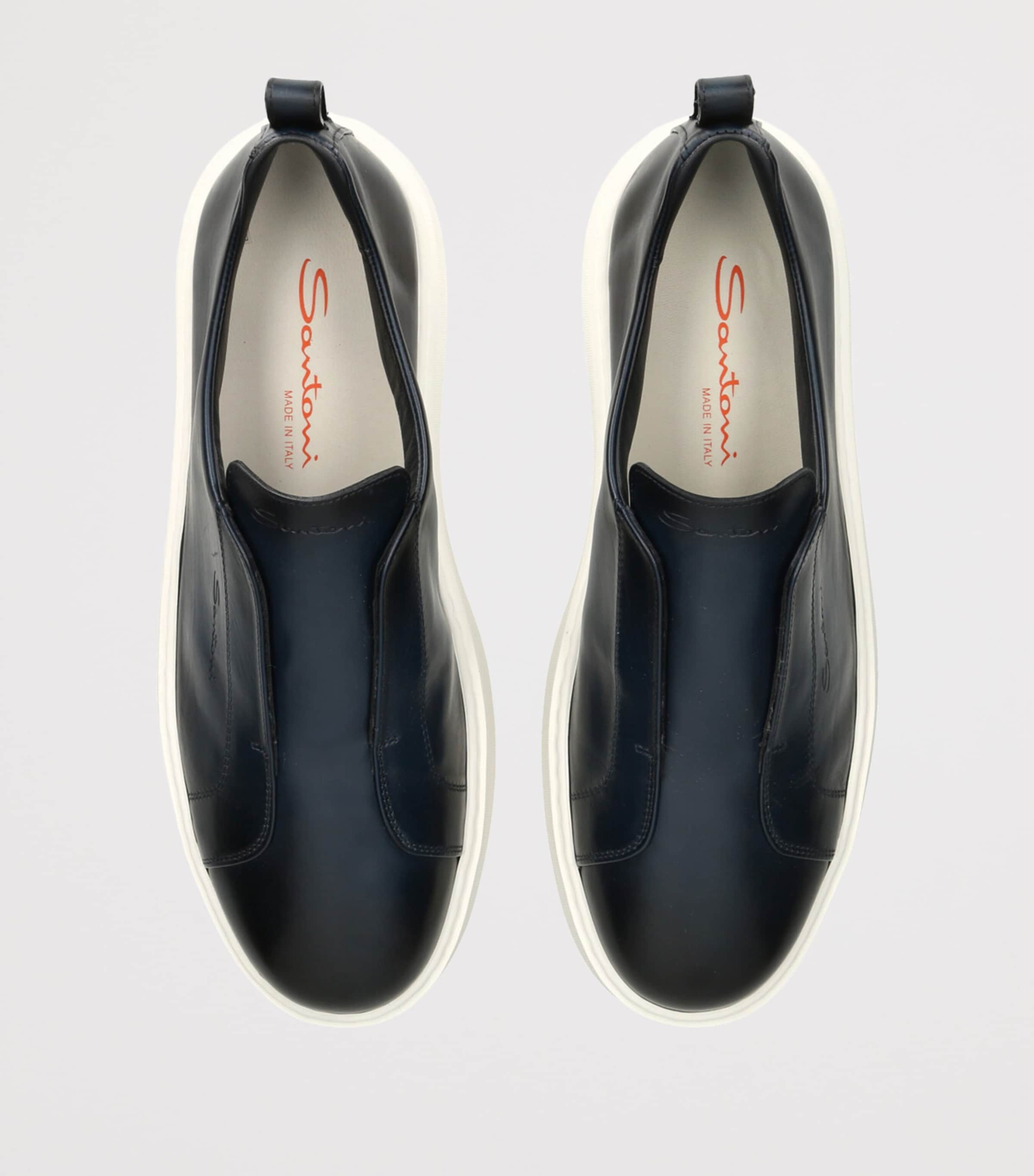 Leather Clean Icon Sneakers NAVY Image 4