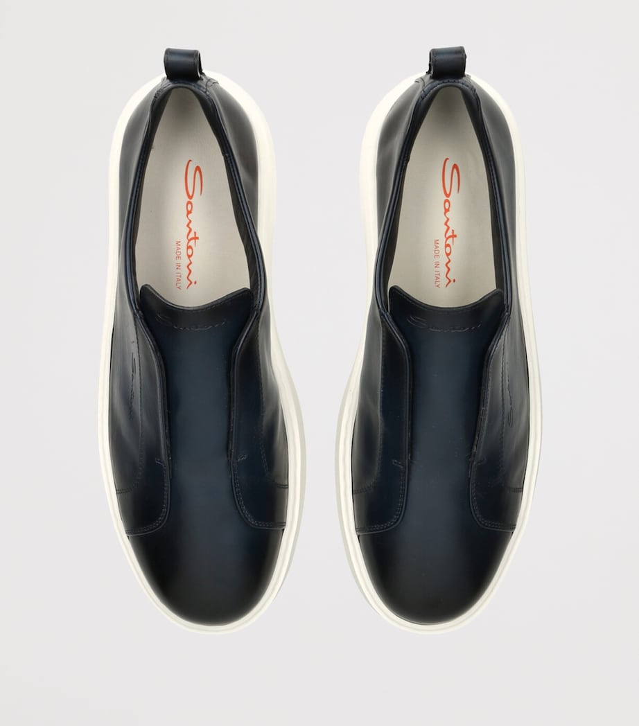 Leather Clean Icon Sneakers NAVY Image 4