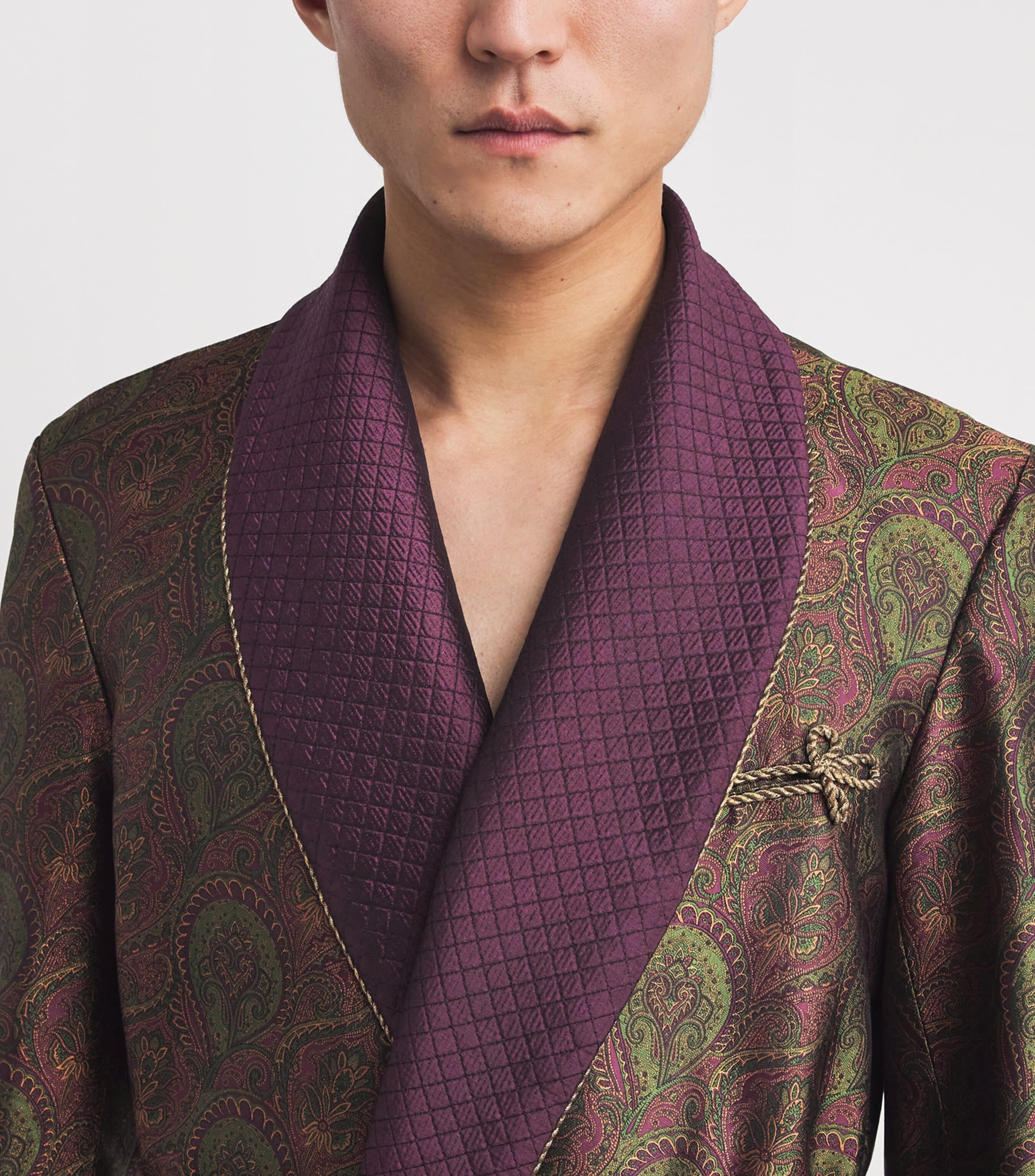 Silk Paisley Print Dressing Gown MULTI Image 6